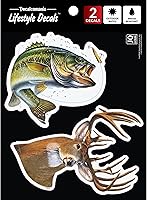 Vista 11 de Decalcomania - Calcomanía de collage de ciervos de caza, ciervos, calcomanías para ventana de camión, calcomanías de caza blancas fabricadas