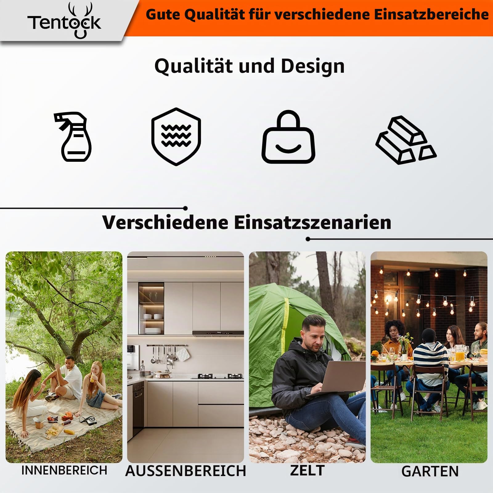 Tentock Wasserkessel Camping 1.1L / 1.6L – Schnelle Heizung mit Wärmetauscher, Energiesparender Aluminium Kessel für Gasherd, Ideal für Outdoor, Reise, Wohnmobil, Picknick – inklusive Netztasche(1.1L)