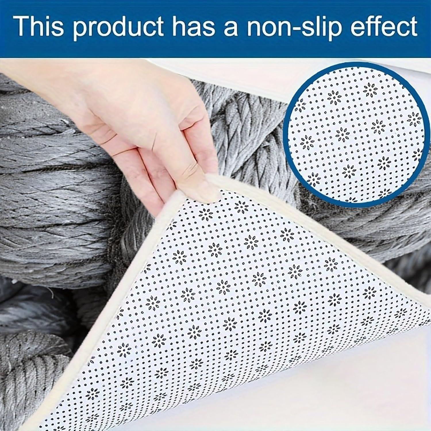 Thick Gray Rope Kitchen Mats for Floor 3 Pcs Kitchen Rugs