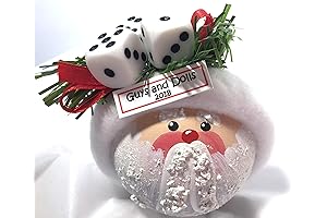 Santa Bunco Bunco Gift Christmas Glass Ornament Hand Painted Handmade Personalized