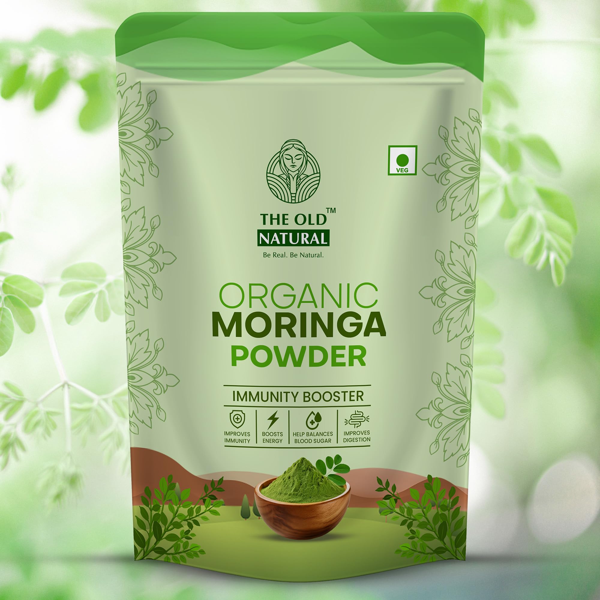 Moringa Powder – 100% Pure & Natural Moringa (Drumstick) Leaf Powder | Plant-Based Superfood | Rich in Nutrients for Energy, Immunity & Wellness | 200g