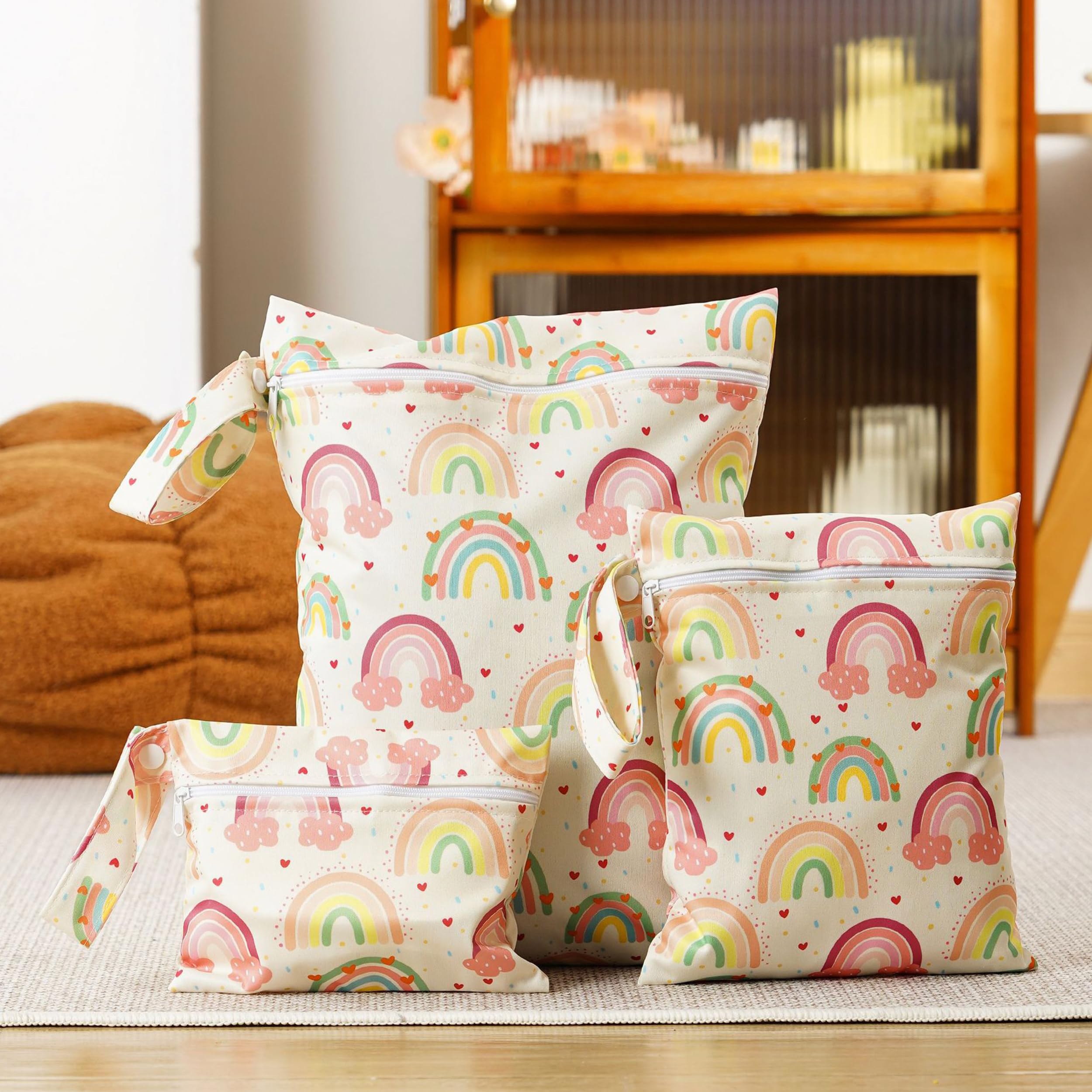 Lot de 3 Sacs，3 pièces Sac Maillot de Bain mouillé，a Couche，Etanche，Linge Sale Voyage，Sac à Linge Sale，étanche， Piscine