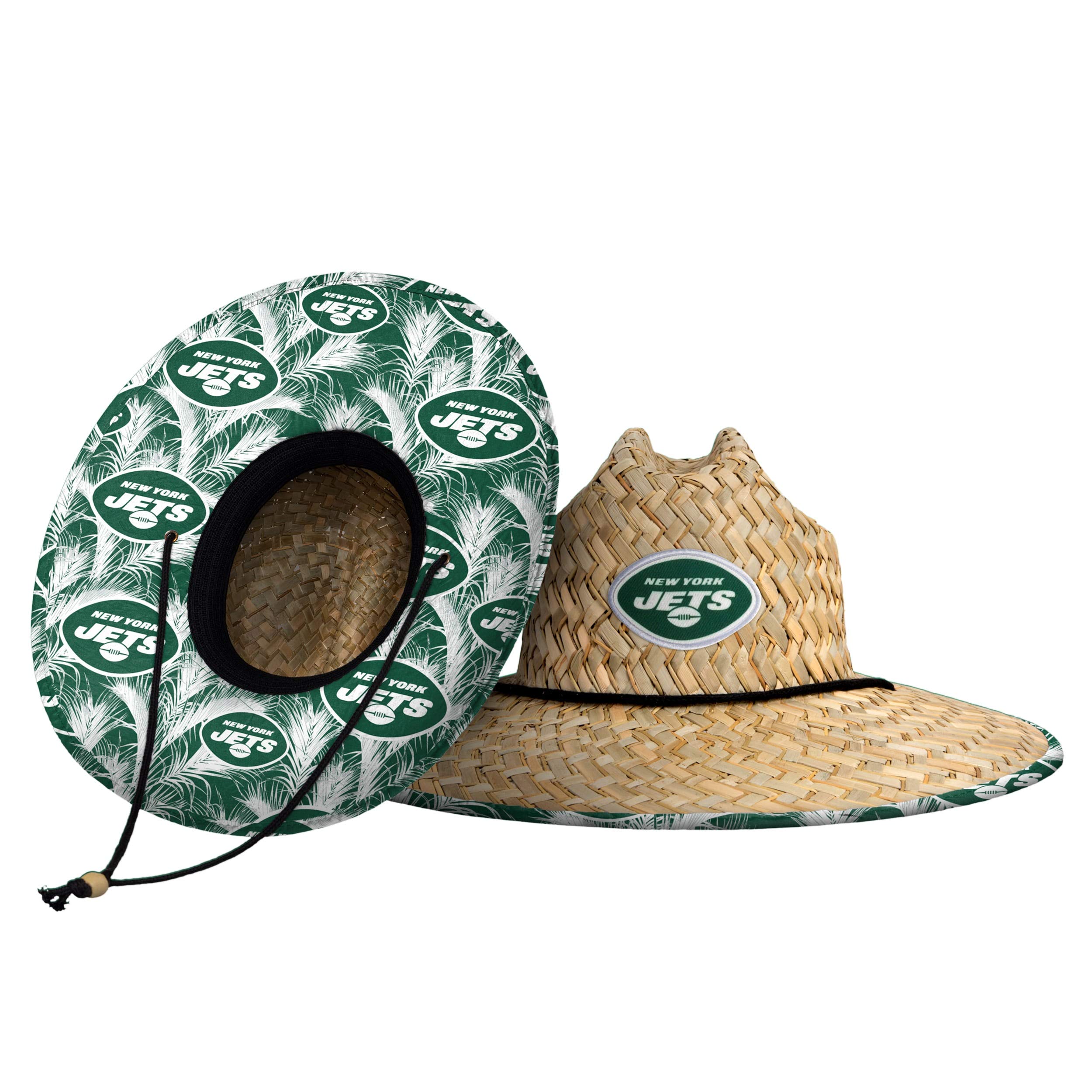 FOCO Unisex Adult NFL Team Logo Floral Sun Straw Hat, Team Logo, One Size US