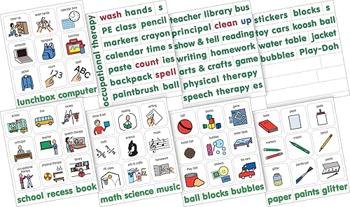 Vista 18 de BARKER CREEK Imanes de aprendizaje para niños, imanes de símbolo de comunicación de imágenes, verbos de alta frecuencia e imanes de palabras