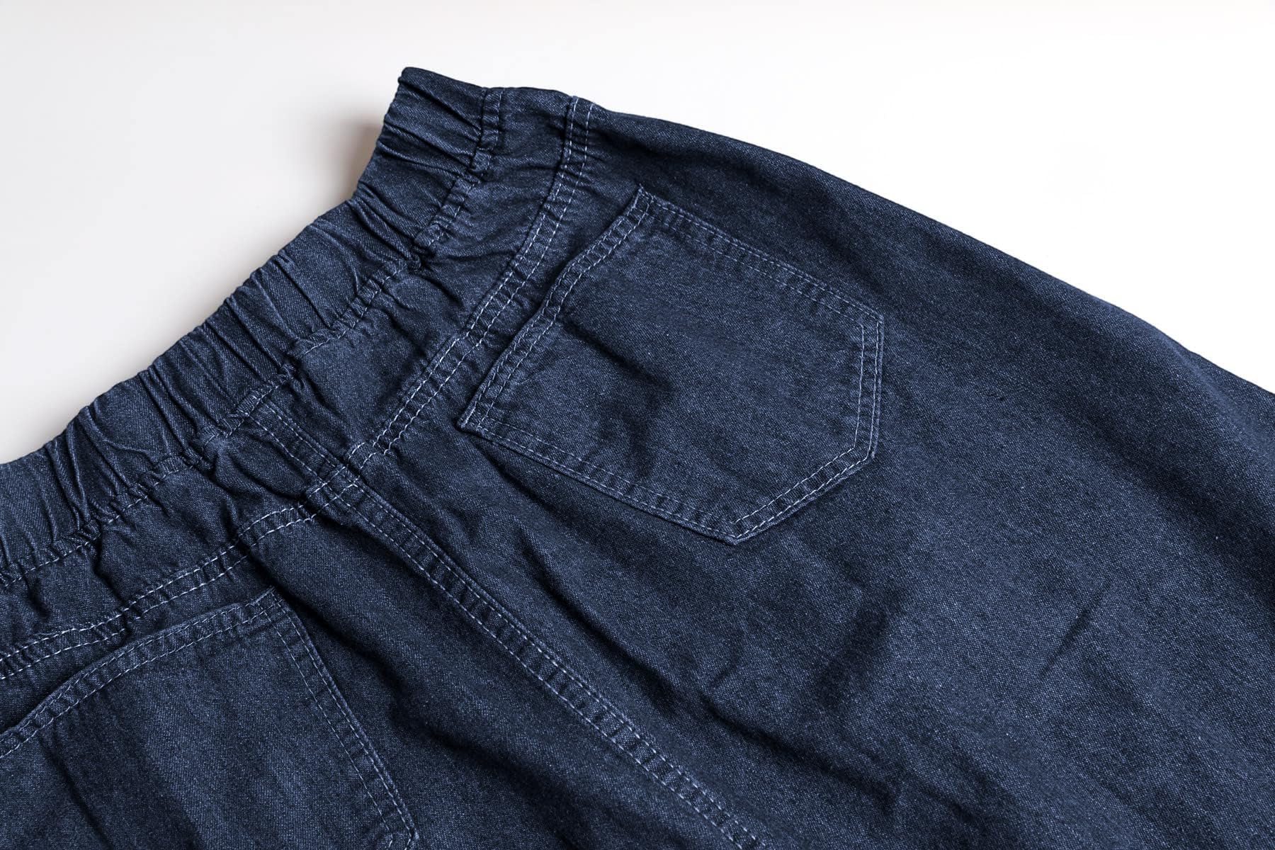 ebossy Damen Casual Elastische Taille Ausgefranster Saum A-Linie Distressed Hippie Lang Maxi Denim Rock