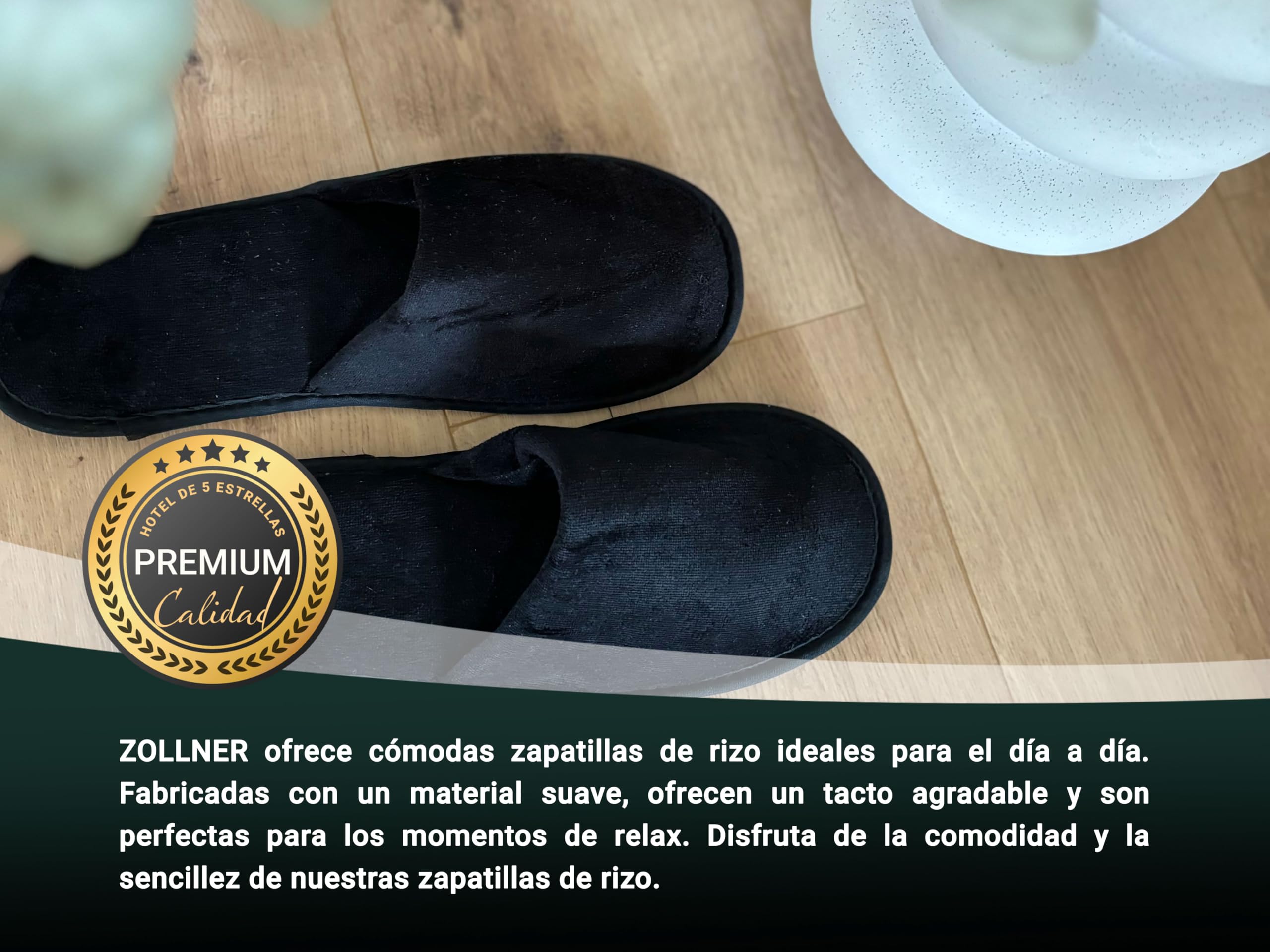 ZOLLNER Set de 10 pantuflas de terciopelo 100% poliéster, 587