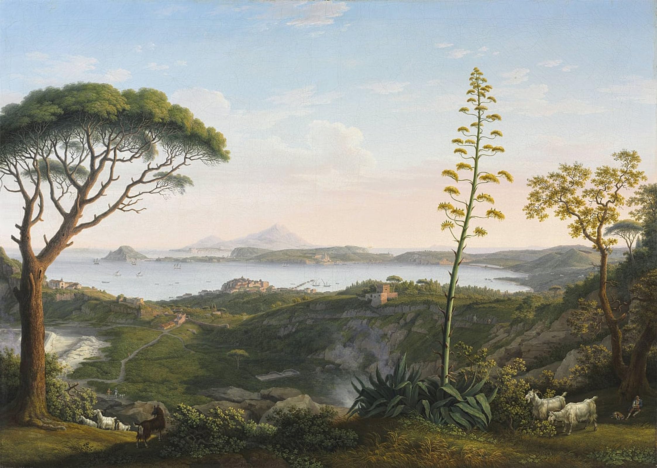 SERENDIPITP Aesthetic Poster Photo Wall Print Retro Picture View of the Gulf of Pozzuoli From Solfatara by Jacob Hackert Modern Wall Artwork for Home Decor 60x90cm