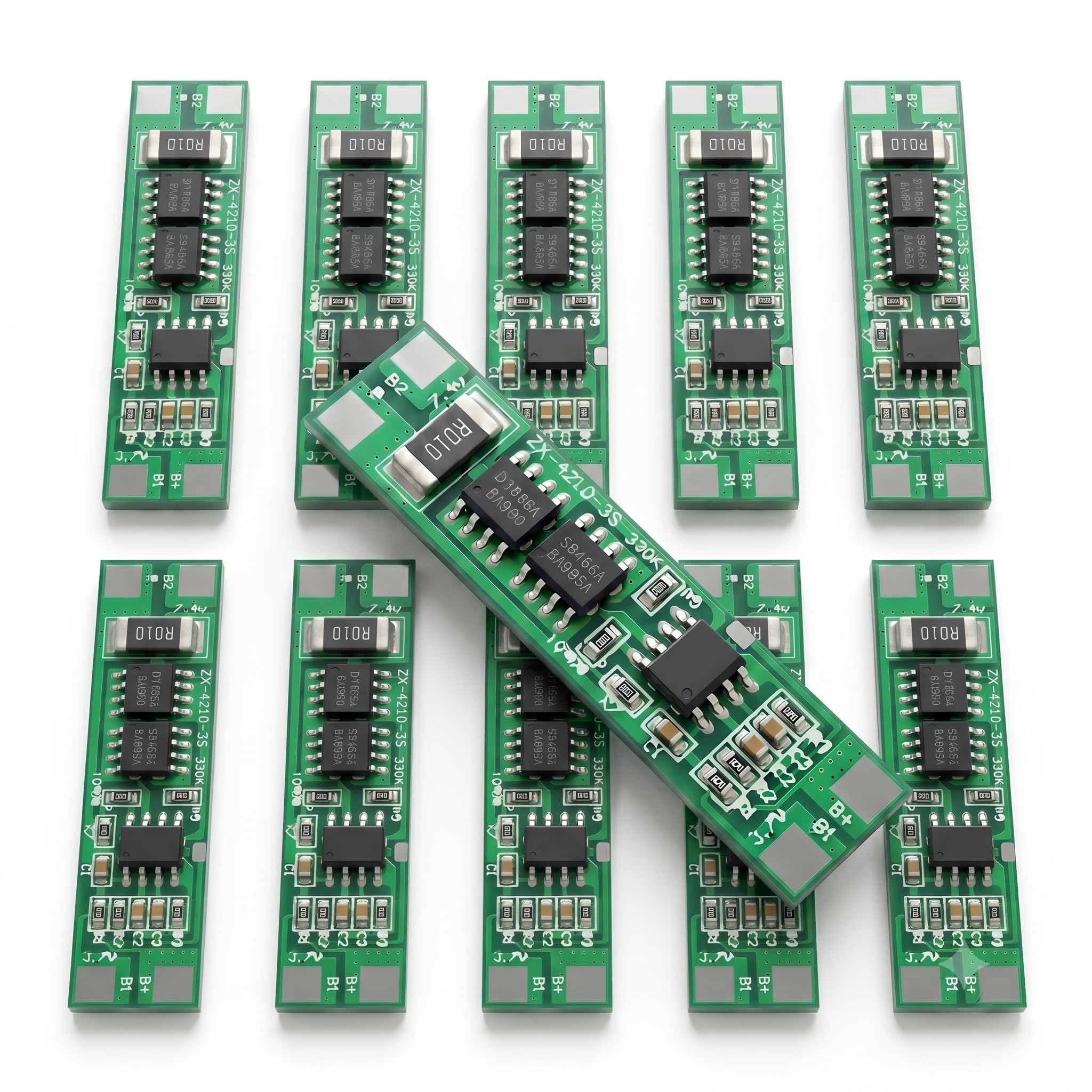 10Pcs 3S 5A BMS Battery Protection Board for 11.1V/12.6V 18650 Li-Ion Battery Pack | Lithium Battery Management System with Overcharge, Overdischarge & Short Circuit Protection | BMS MODULE-image-0