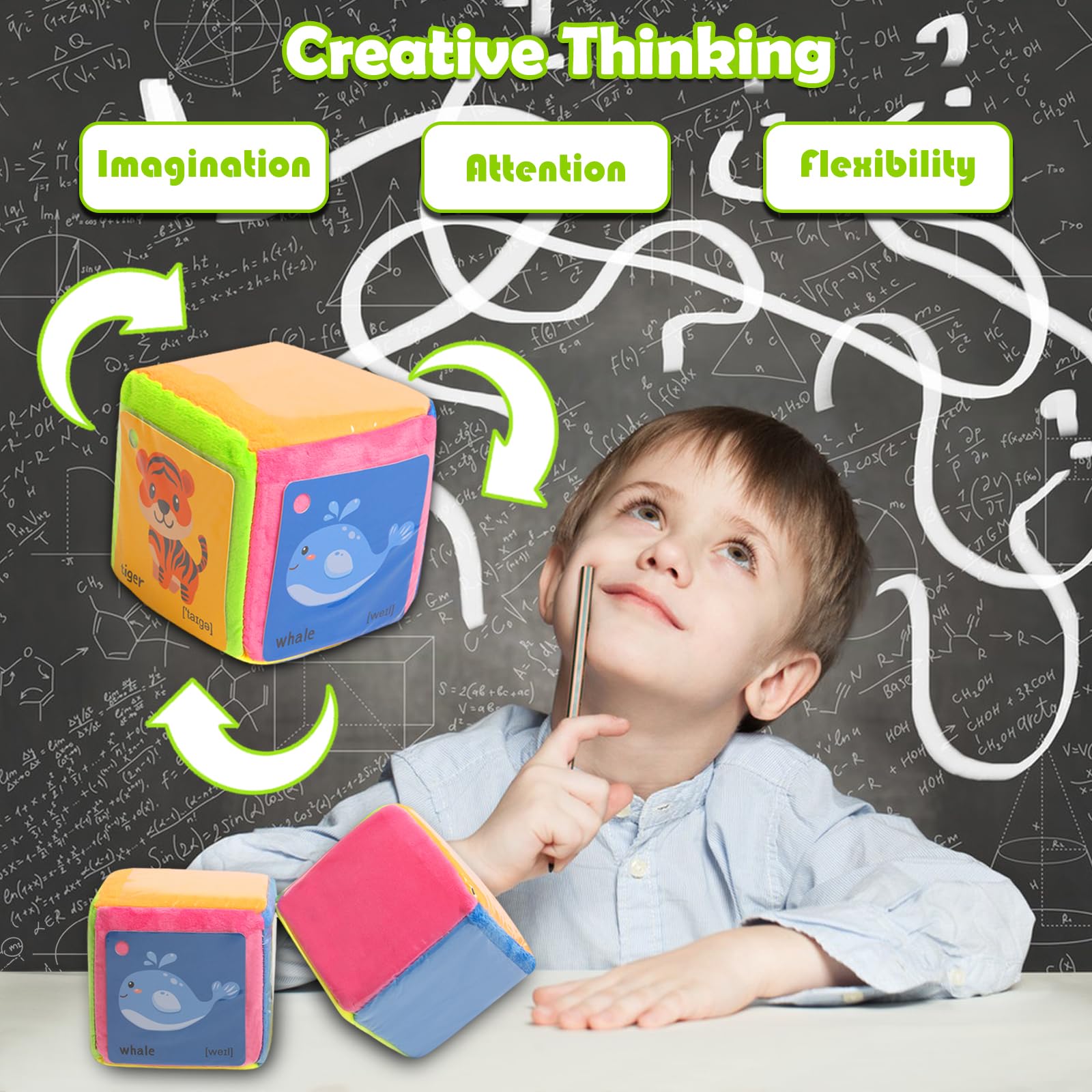 IWTBNOA Dadi in schiuma, 2 dadi colorati con tasche da taschino, 10 cm, cubi da gioco fai da te, cubi di movimento, cubi di apprendimento per bambini per l'asilo, l'asilo prescolare