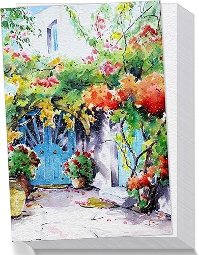 Sadaunbe 30 hojas de papel de acuarela de algodón de 140 libras300 GSM grueso blanco roto paquete de papel de prensa en frío para niños, papel de