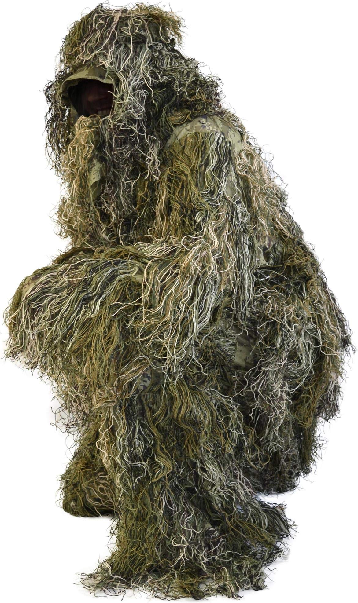 normani Taktischer 'Ghillie Suit' Tarnanzug mit Jacke, Hose, Kopf- und Gewehrabdeckung