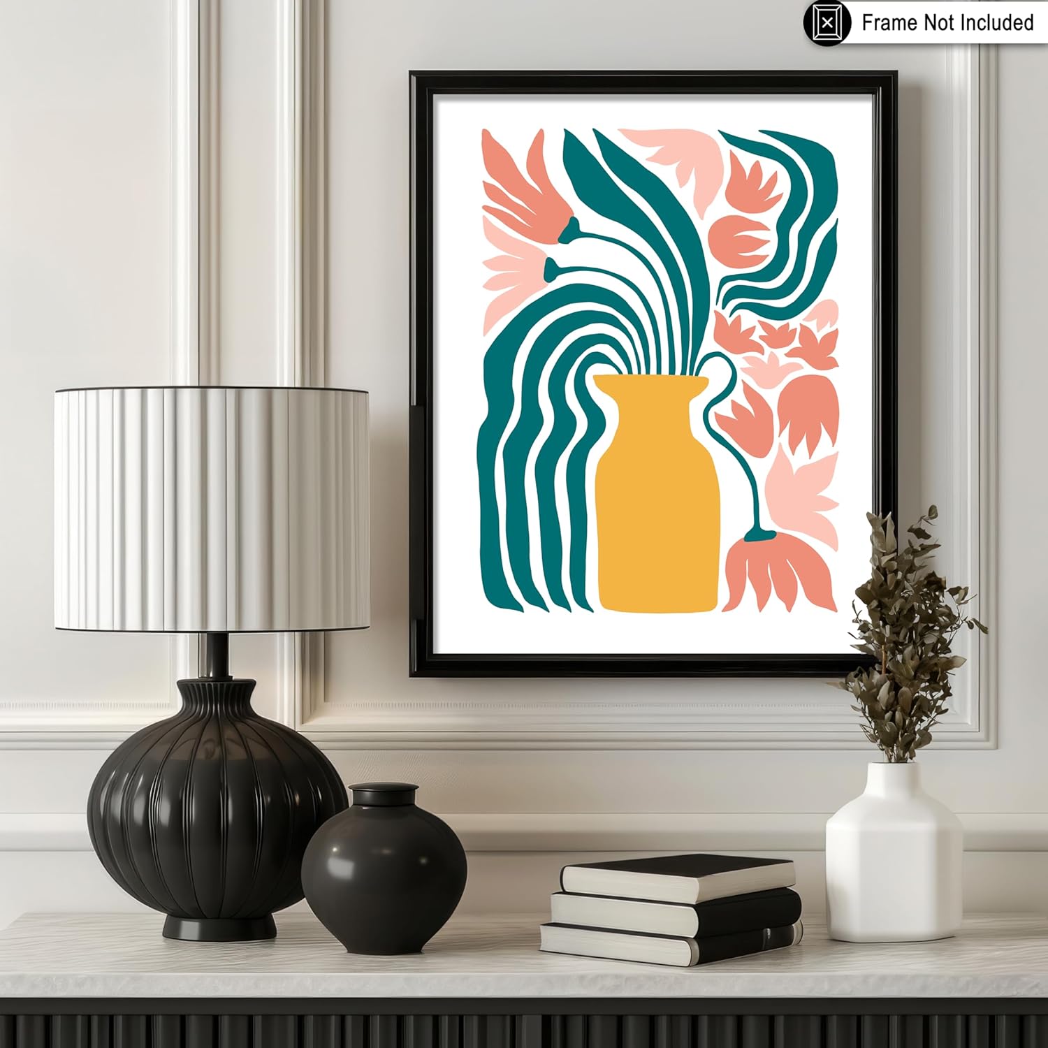 Poster Master Flower Vase Poster - Retro Floral Print - Pastel Colors Art - Groovy Flowers Design - Abstract Artwork - Chic Boho Decor - Aesthetic Living Room or Flower Shop Decor - 16x20 UNFRAMED