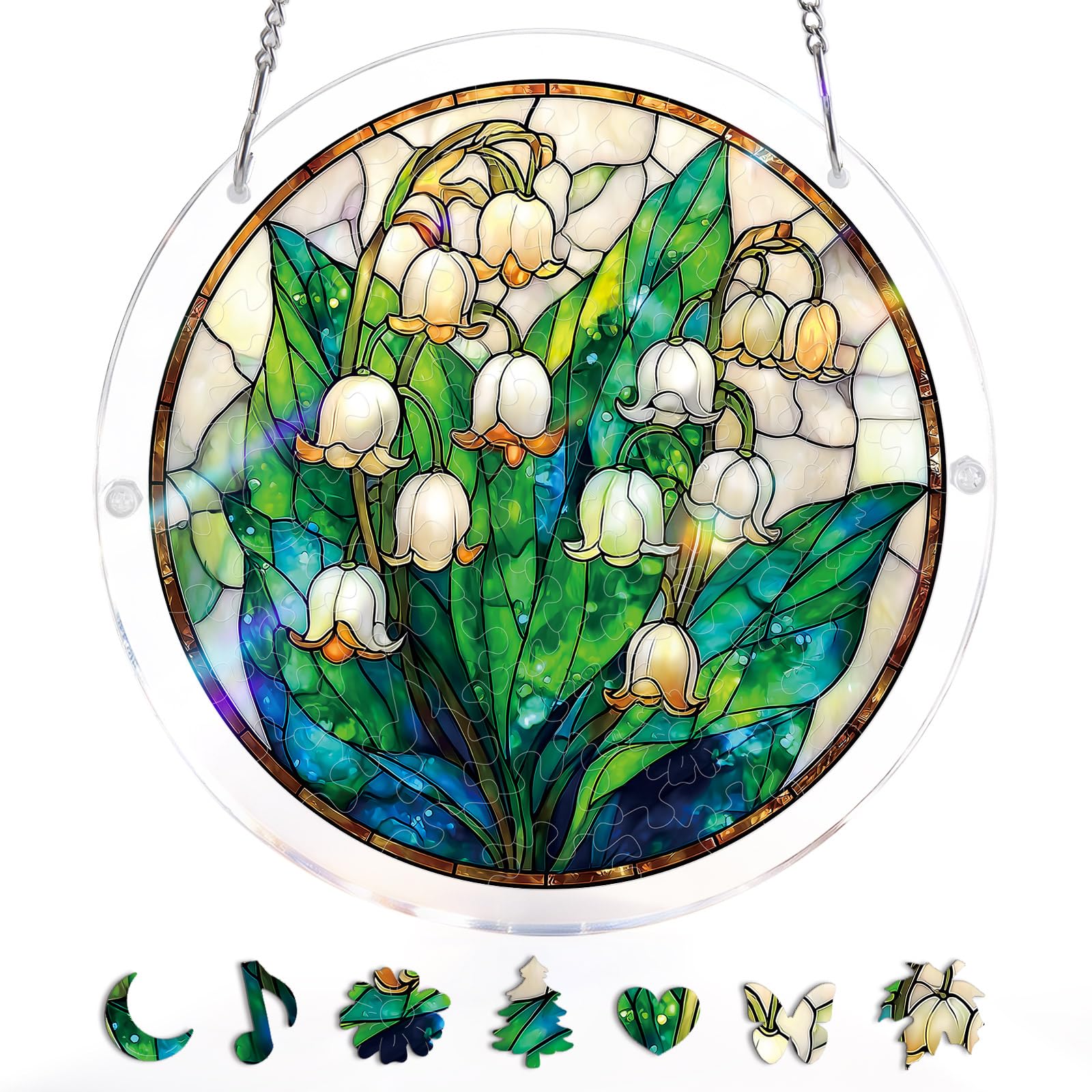 Acrylic Puzzle Window Hanging, Colorful Starry Moon Cat Sun Catchers Panel SunCatchers 83 Pieces Puzzles Decor for Birthday Women, Men, Wife, Aunt, and Mom 7.36 in — view 24