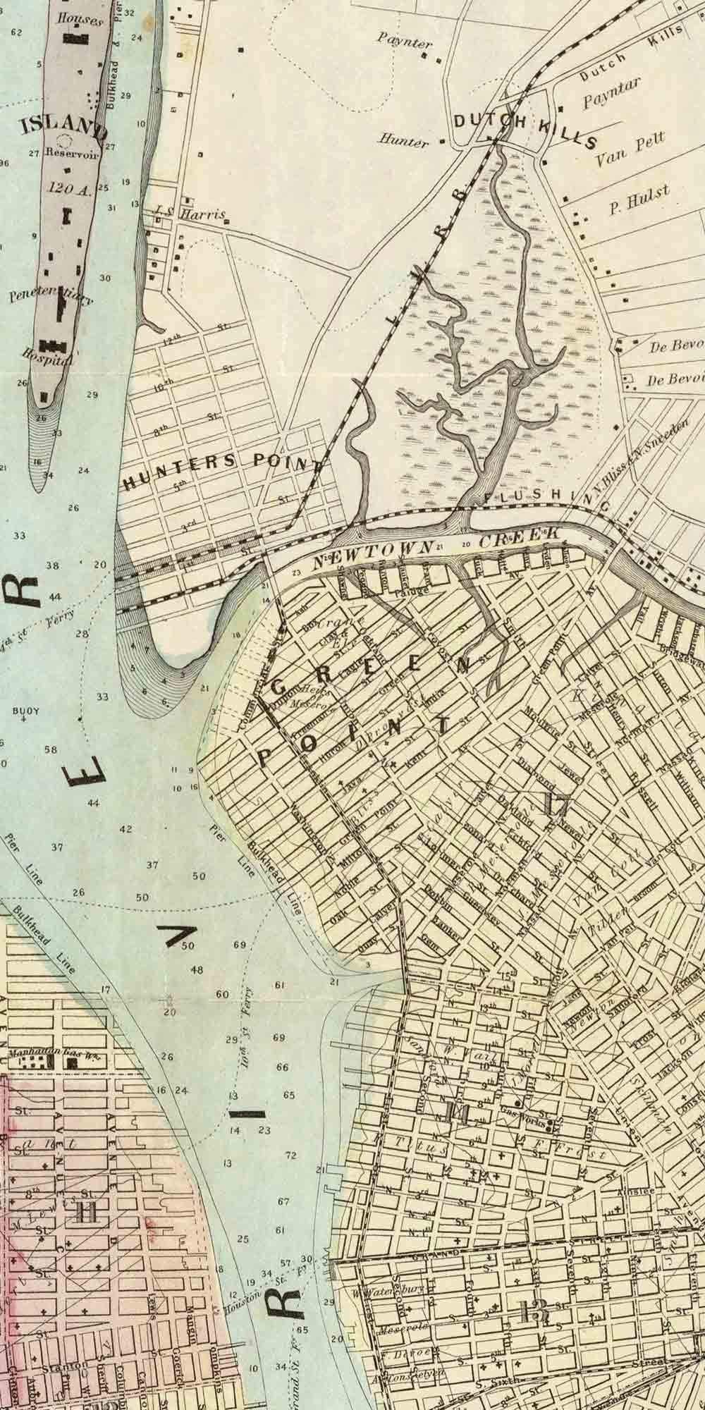 町民　ページ Amazon.com: New York City & Vicinity 1863 Map by Dripps Landowner