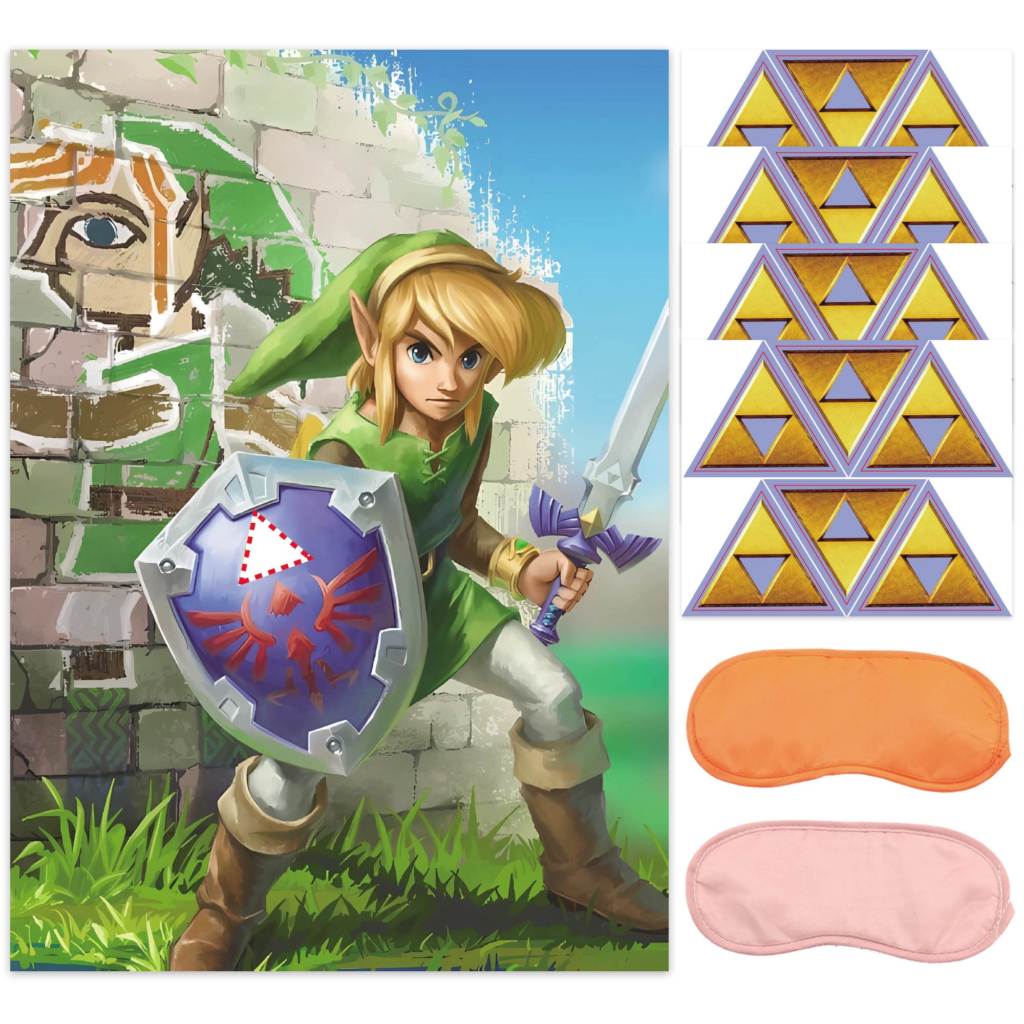 Birthday Party Supplies, Party Favors Party Game Poster, Pin The Sticker On The Shield, Party Decorations for Fans