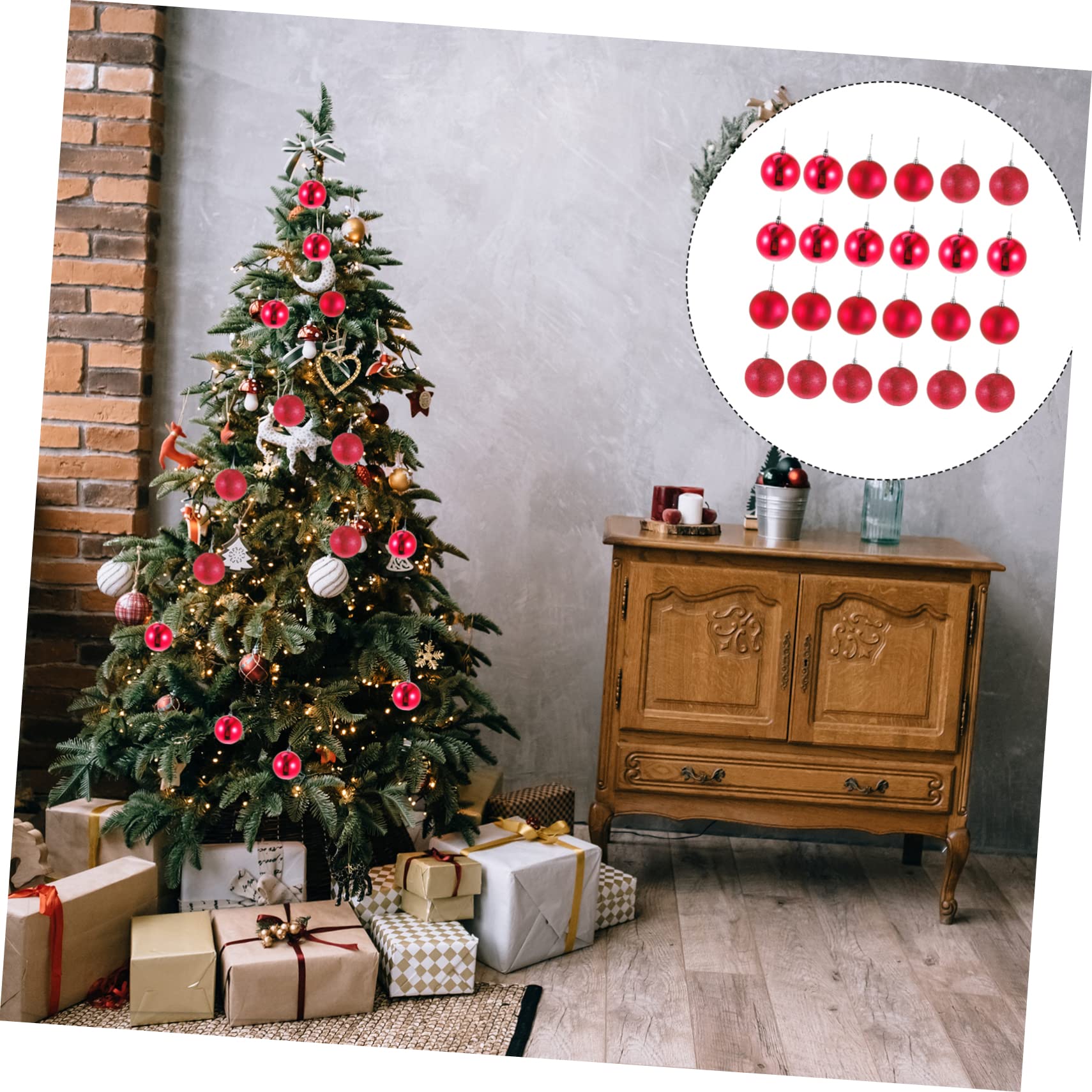 TOPBATHY 24stücke Weihnachtskugeln als Anhänger für Baum Dekorative Kugeldekoration für Party und Zuhause Hängekugeln aus Hochwertigen Materialien