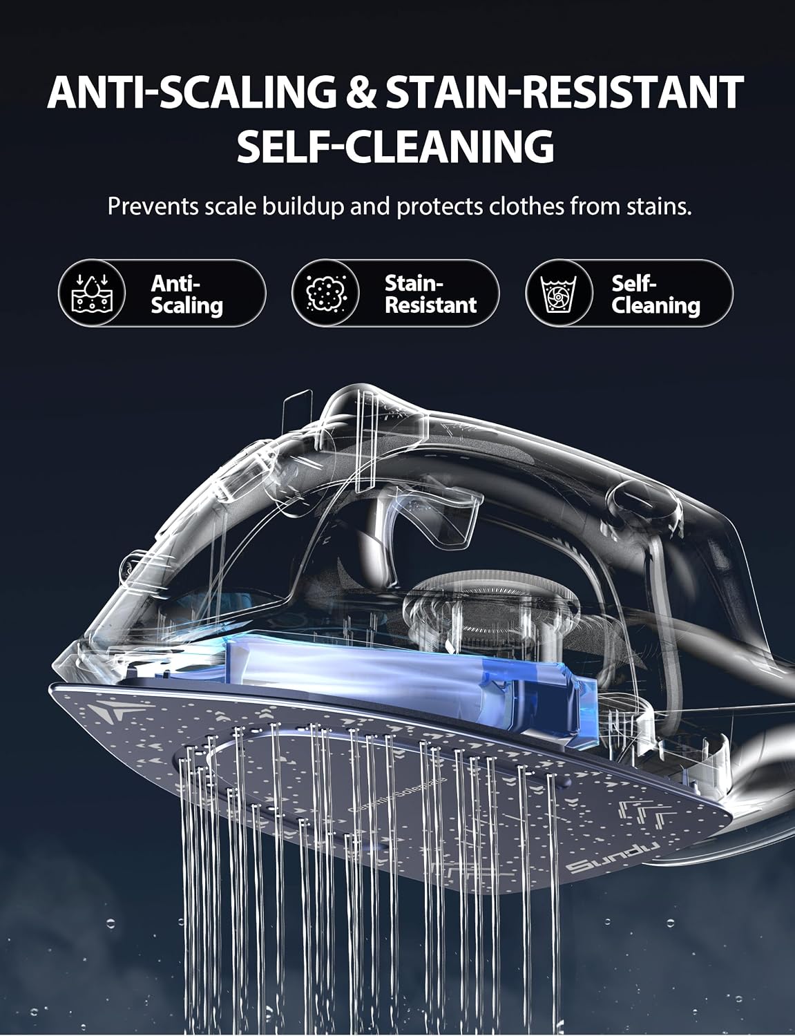 Sundu Steam Iron with Ceramic Soleplate & Burst of Steam