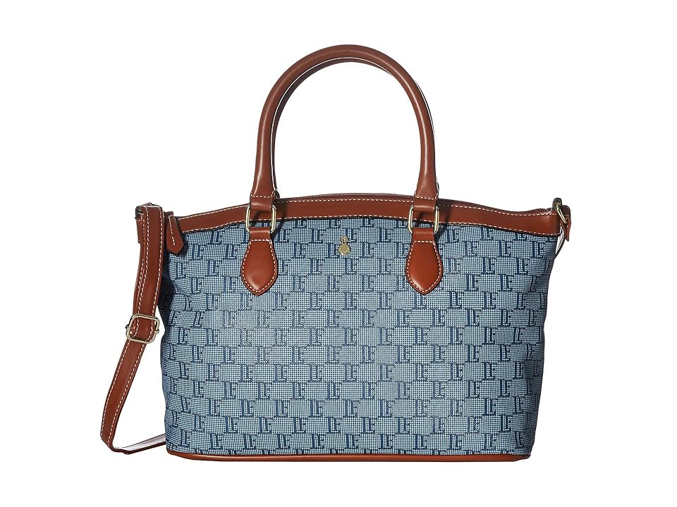 

London Fog Large Dome Satchel (Denim) Handbags