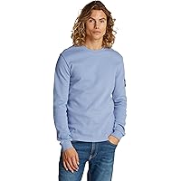 Calvin Klein Uomo Maglietta Maniche Lunghe Badge Waffle in Cotone