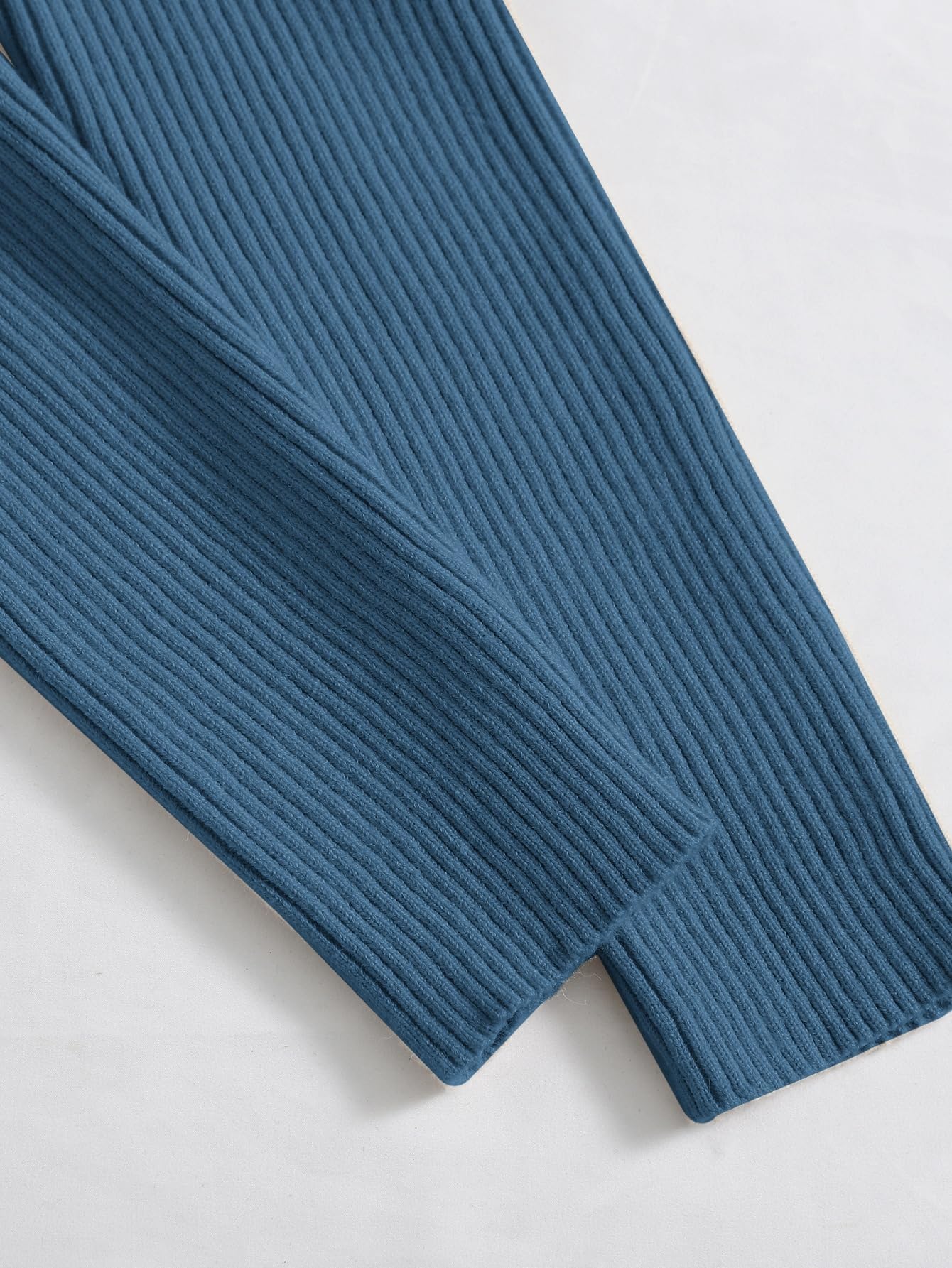 Floerns Women's Tie Front Long Sleeve Rib Knit Shrug Sweaters Cardigan Crop Top