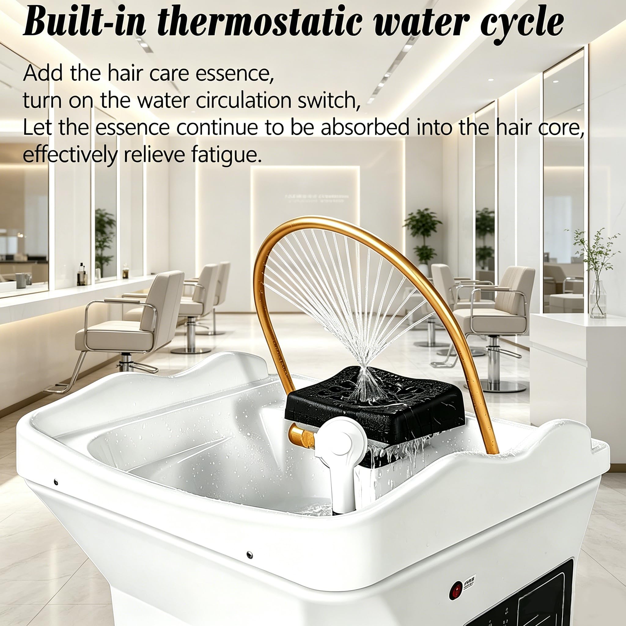 Generico Head Spa Equipment, Lavatesta Rimovibile con Circolazione dell'Acqua, Serbatoio dell'Acqua da 60 Litri, Lavatesta Portatile per Massaggio Adatto per saloni di Parrucchiere 4 Ruote universali