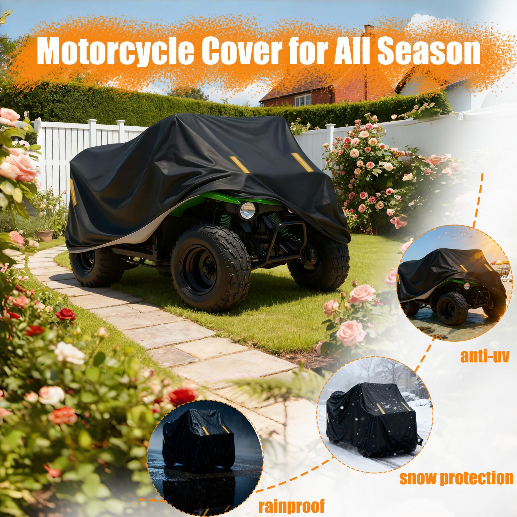 Quad Abdeckplane ATV für CF Moto CForce 450L Wasserdicht Garage Motorrad Plane丨UV-Beständige Reißfeste Kratzfest für alle Jahreszeiten geeignet-DS41
