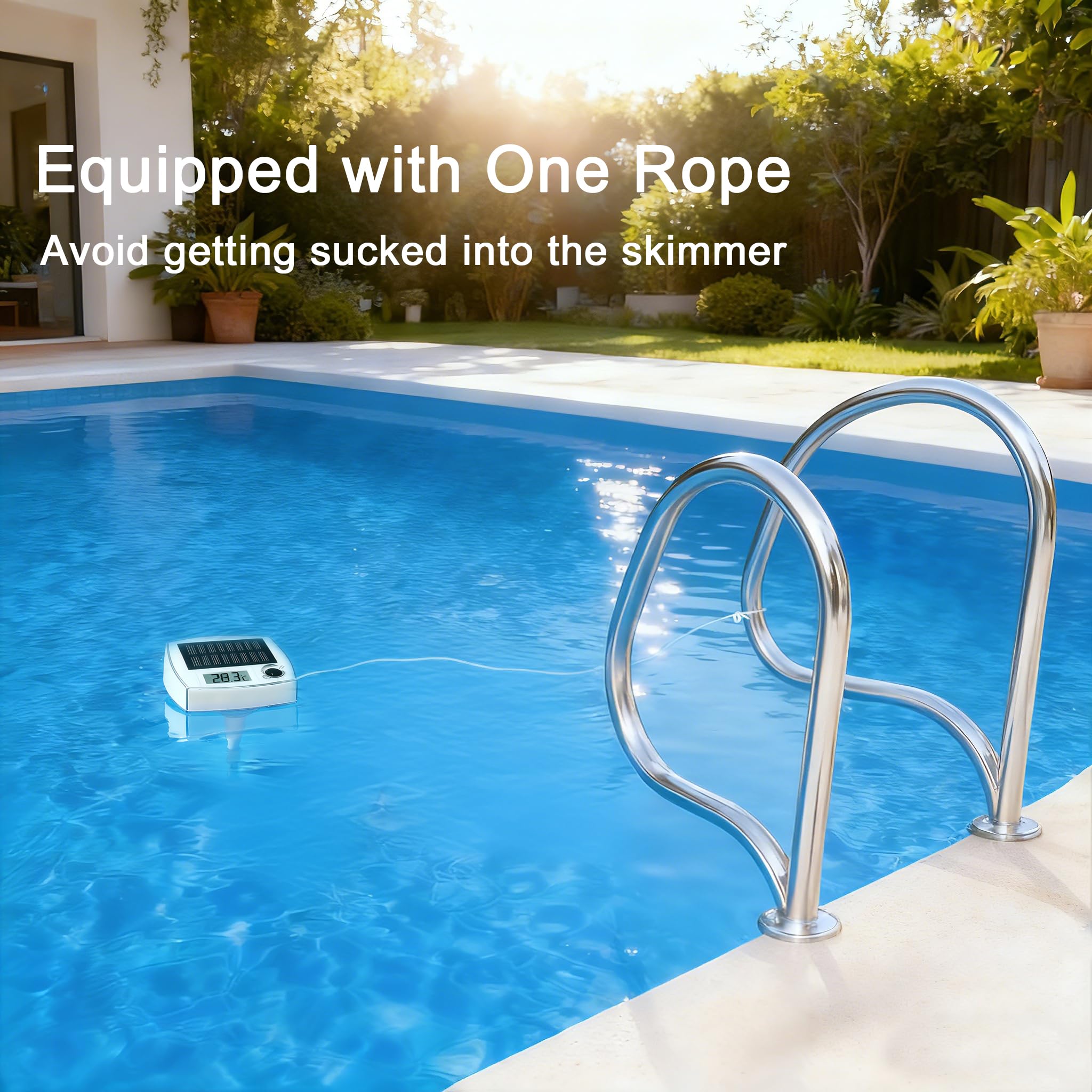 Solar Pool Thermometer,Poolthermometer Schwimmend mit Dynamischer Beleuchtung,LCD-Bildschirm für Einfaches Ablesen,IP68 Wasserdicht,8 Dynamischen Lichteffekten,für Schwimmbad,Whirlpool,Spa
