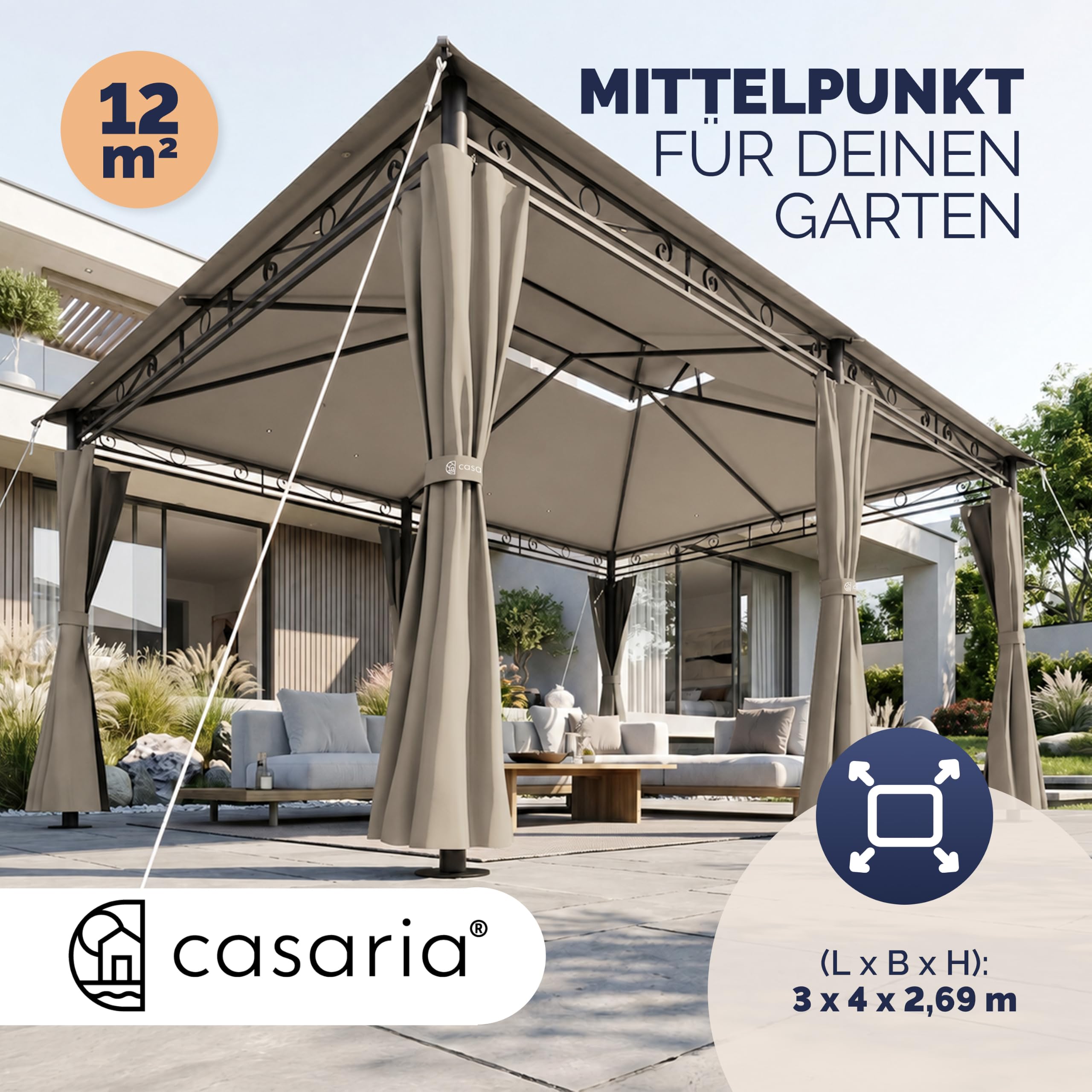 Casaria Gazebo Topas Padiglione 3x4m in Metallo