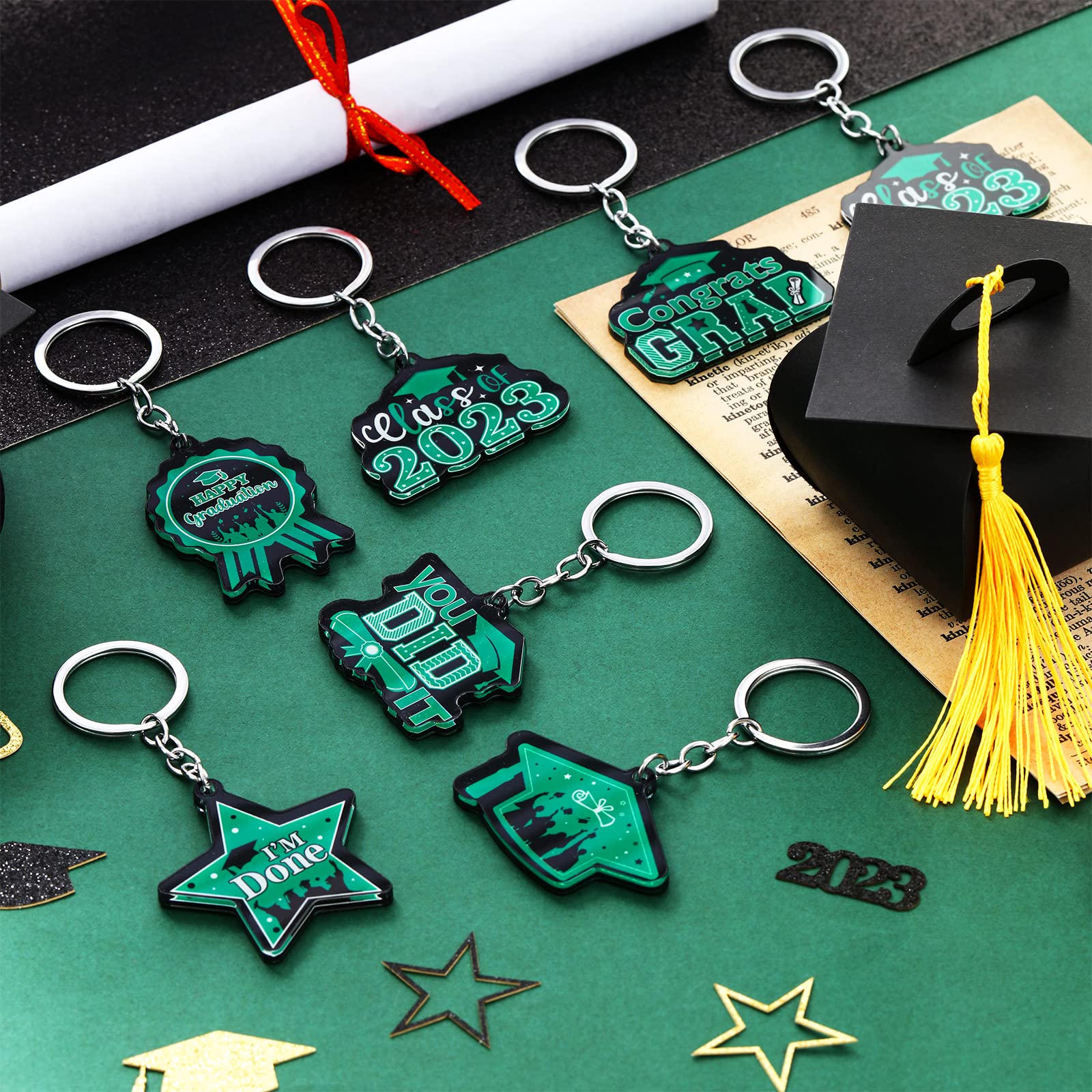 Jukoclut Llavero Inspirador De Graduación De Acero Inoxidable 2022, Regalo De Graduación, Joyería De Graduación, Plata-Style B