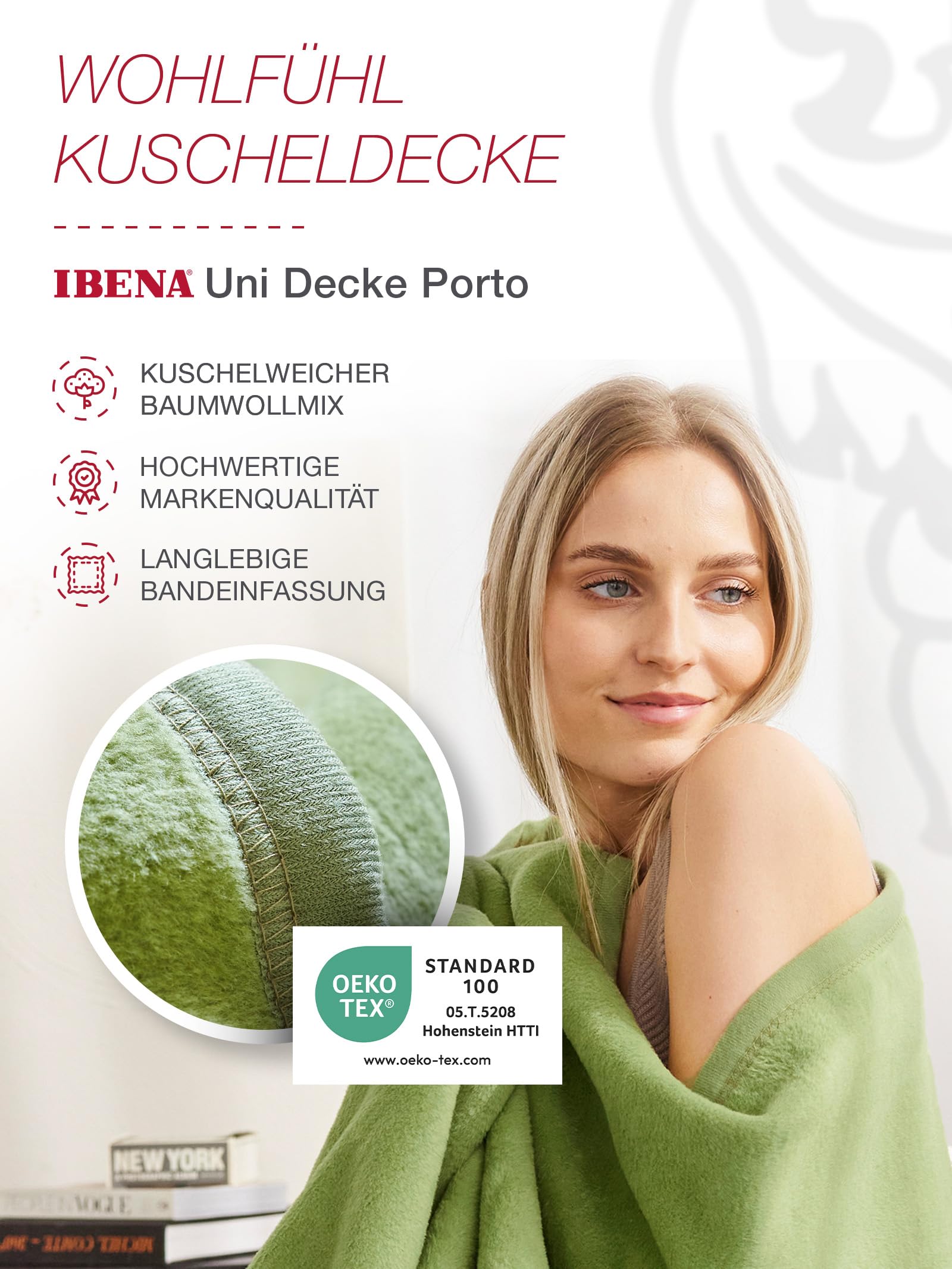 IBENA Messina 3560/777 - Coperta a Tinta Unita, 150 x 200 cm