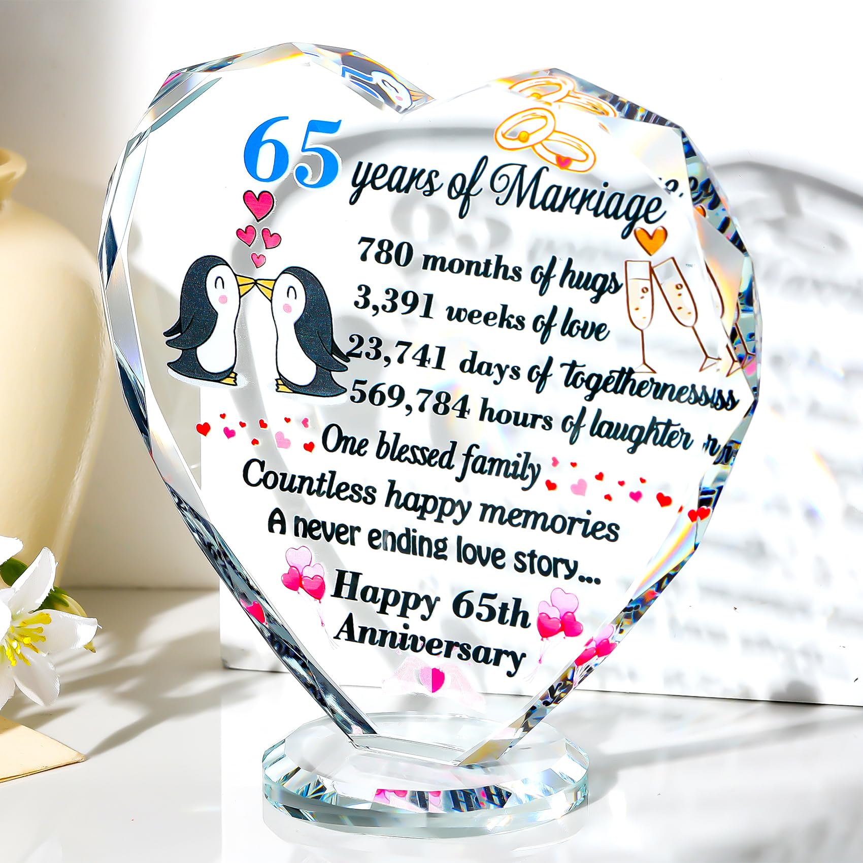 Ornalrist 65th Wedding Anniversary Sapphire Wedding Gifts 65 Years Souvenir