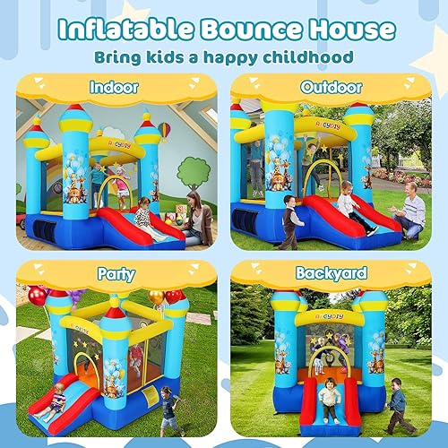 Miniatura 2 de AKEYDIY Casa de Rebote para Niños Pequeños Niñas/Niños Regalos, Inflables Divertidos de Animales Casa de Rebote para Niños 3-6 Castillo Inflable con