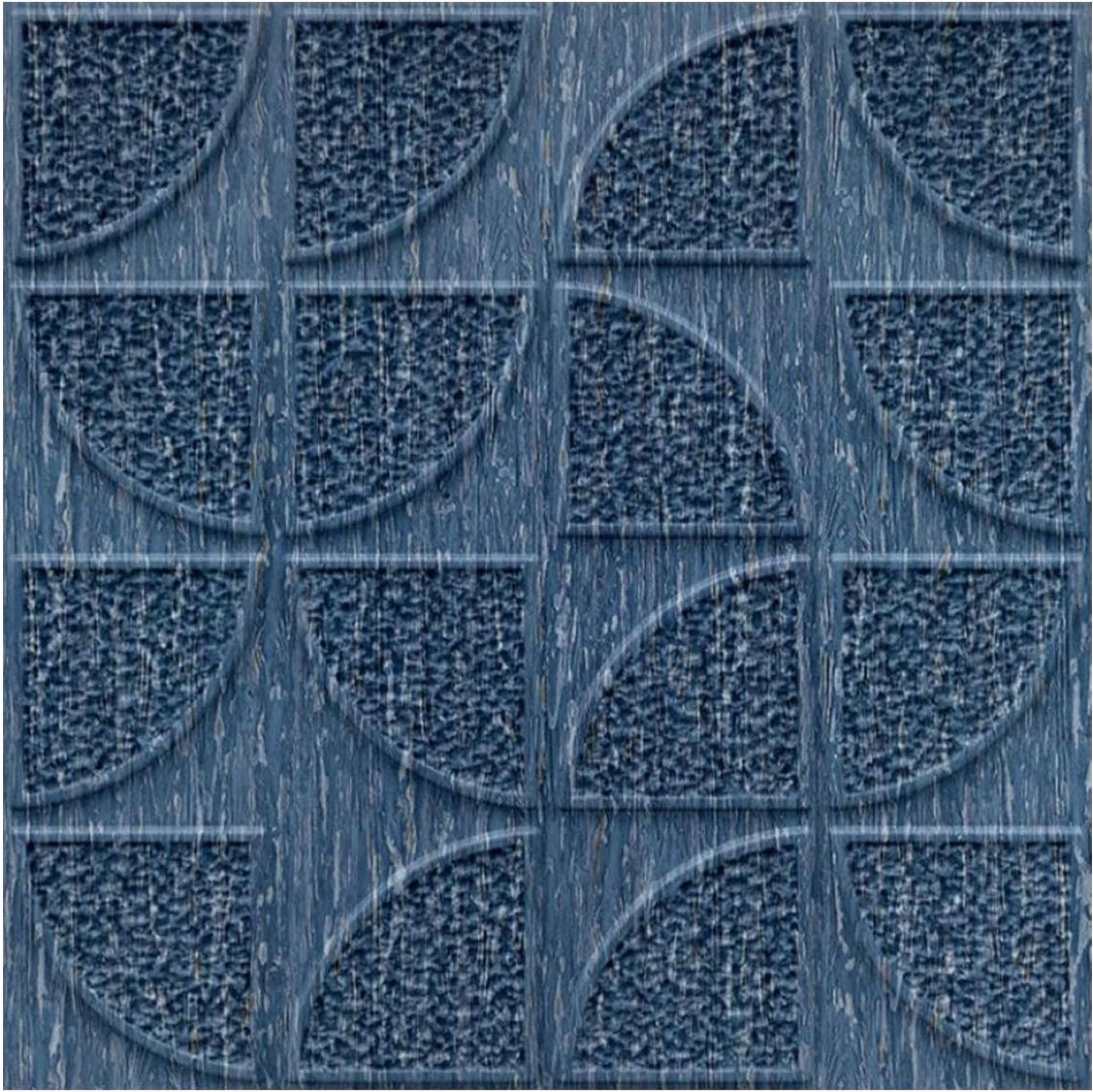 Kayra Decor 3D Self Adhesive Wall Panel - Electric Blue Color -(19.7" X 19.7" Covers 48.51 Sq. ft. (Pack of 18)