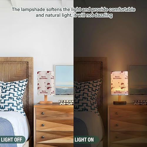 Miniatura 5 de Table Lamps Small Bedroom Lamps Burlap Holiday Christmas Red Snowmen Table Lamps for Boys Bar