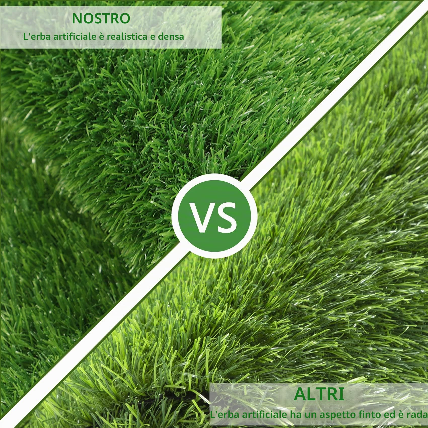 famibay Zerbino per esterni con erba artificiale, cattura sporco antiscivolo, tappeto erboso sintetico Astro tappeto erboso per ingresso, balcone, patio, giardino
