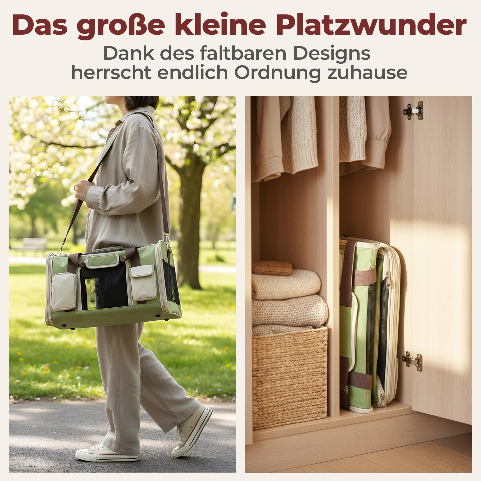 Katzentransportbox Hundetasche Kleiner Hund bis 10 kg [Faltbar] Transportbox Katze Hundebox Hundetragetasche Hundetransportbox Auto | Tragetasche aussuchen
