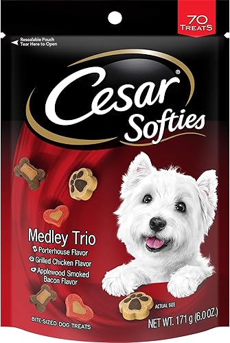 Cesar SOFTIES Chewy Small Dog Treats Medley Trio, 6 oz. Estuche (paquete de 8)