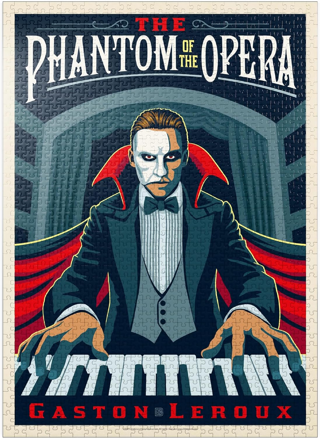 MyPuzzle The Phantom of The Opera: Gaston Laroux, Vintage Poster - Premium 100 Piece Jigsaw Puzzle for Adults