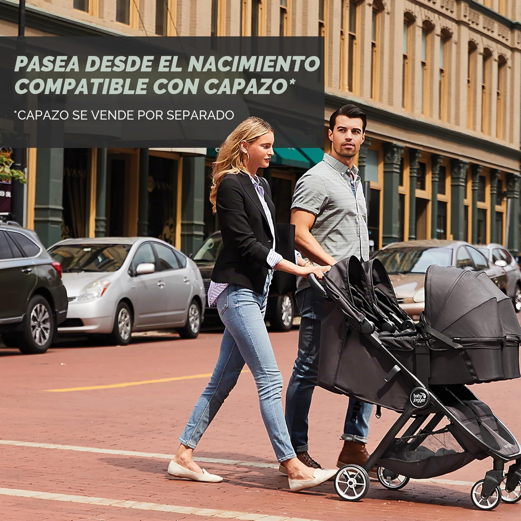 Baby Jogger City Tour 2 - Cochecito de viaje doble | Cochecito doble ligero, plegable y portátil | tono negro