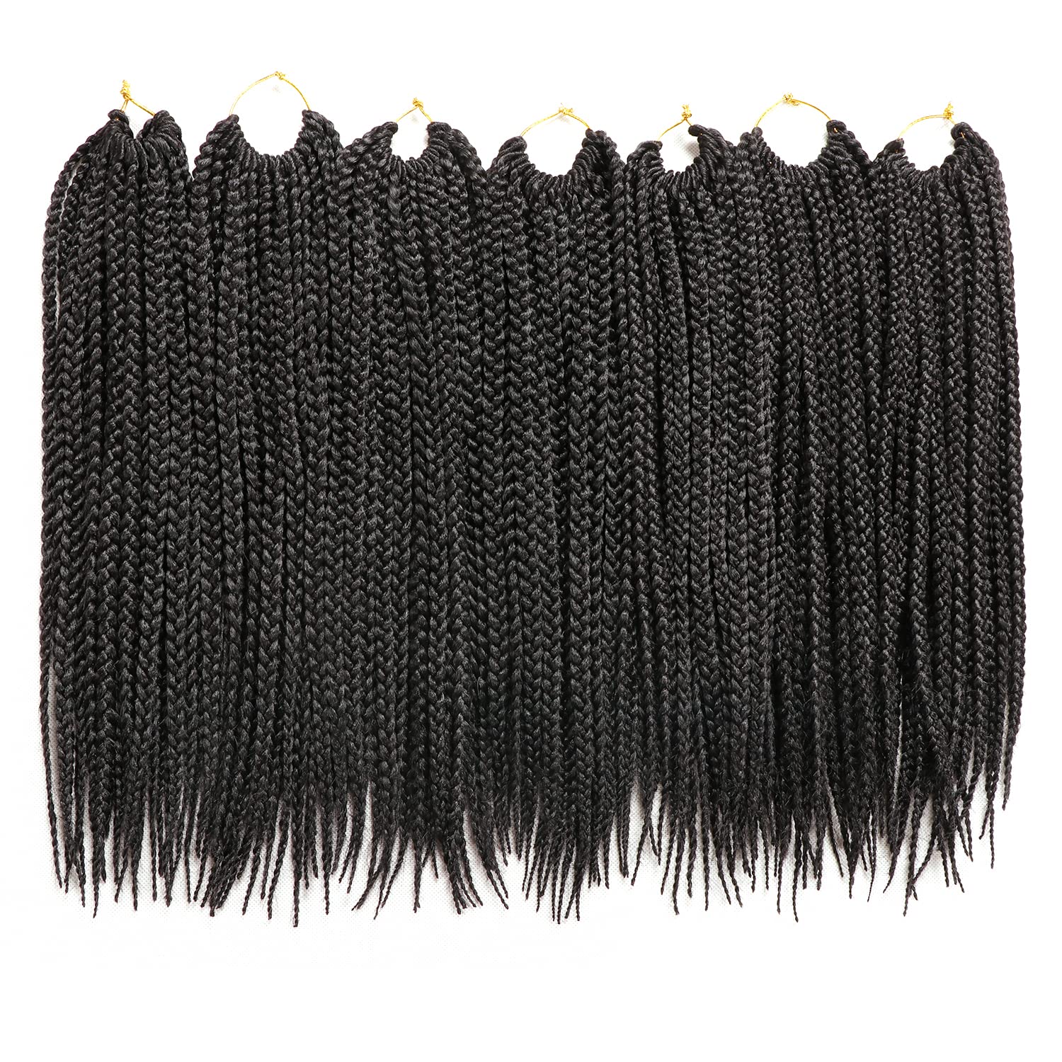 7 confezioni all'uncinetto Braids Meches extension capelli naturali per trecce africane parrucca nera parrucca donna naturale treccia africana donna (35,6 cm(confezione da 7), #1B)