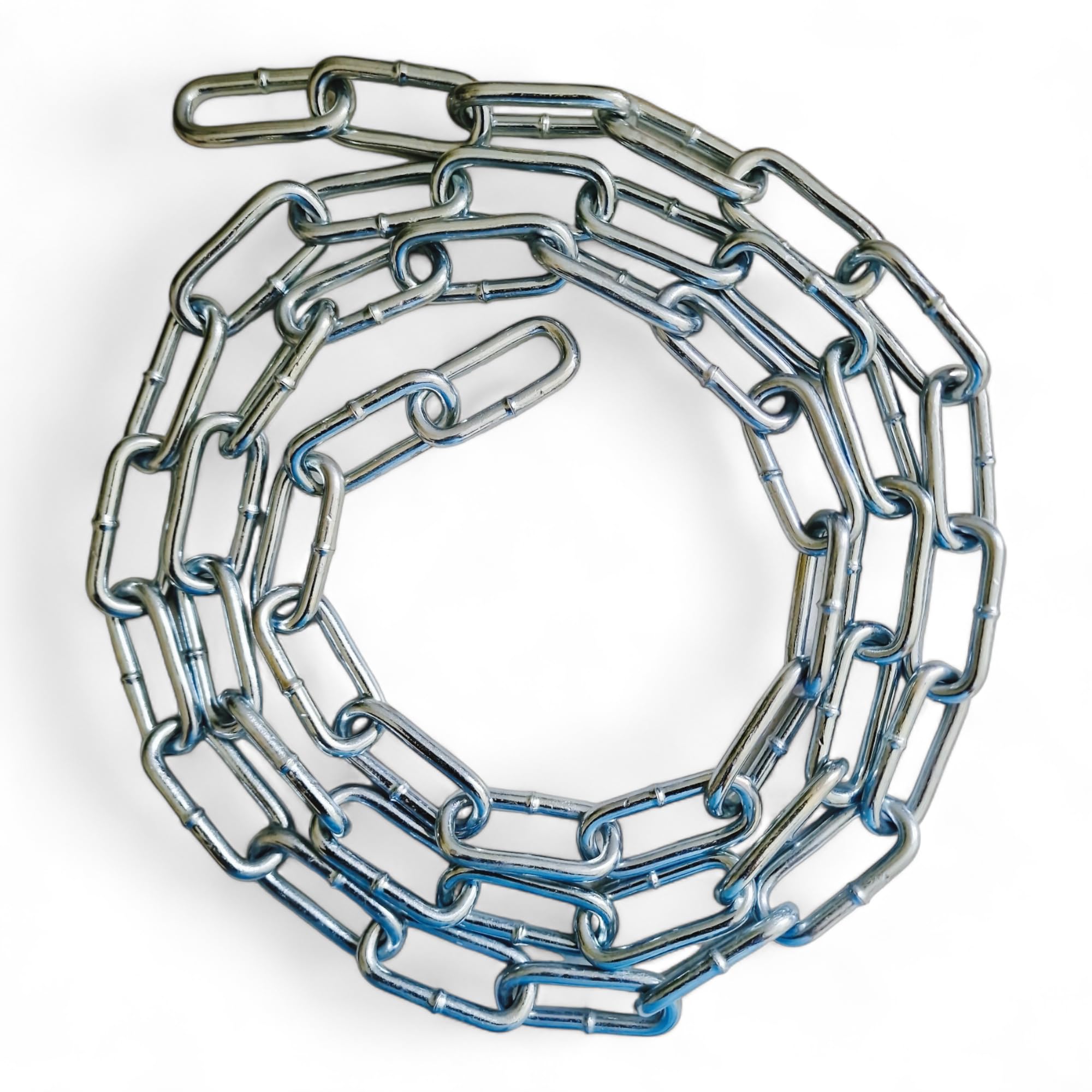 Rse Chrome Heavy Duty Galvanised Metal Link Chain Stainless Steel For Bike Lock Padlock Security Gate Fence Gym Weight Lifting Extra Strong Long Length Welded Metal (5Mm, 1 Metre)