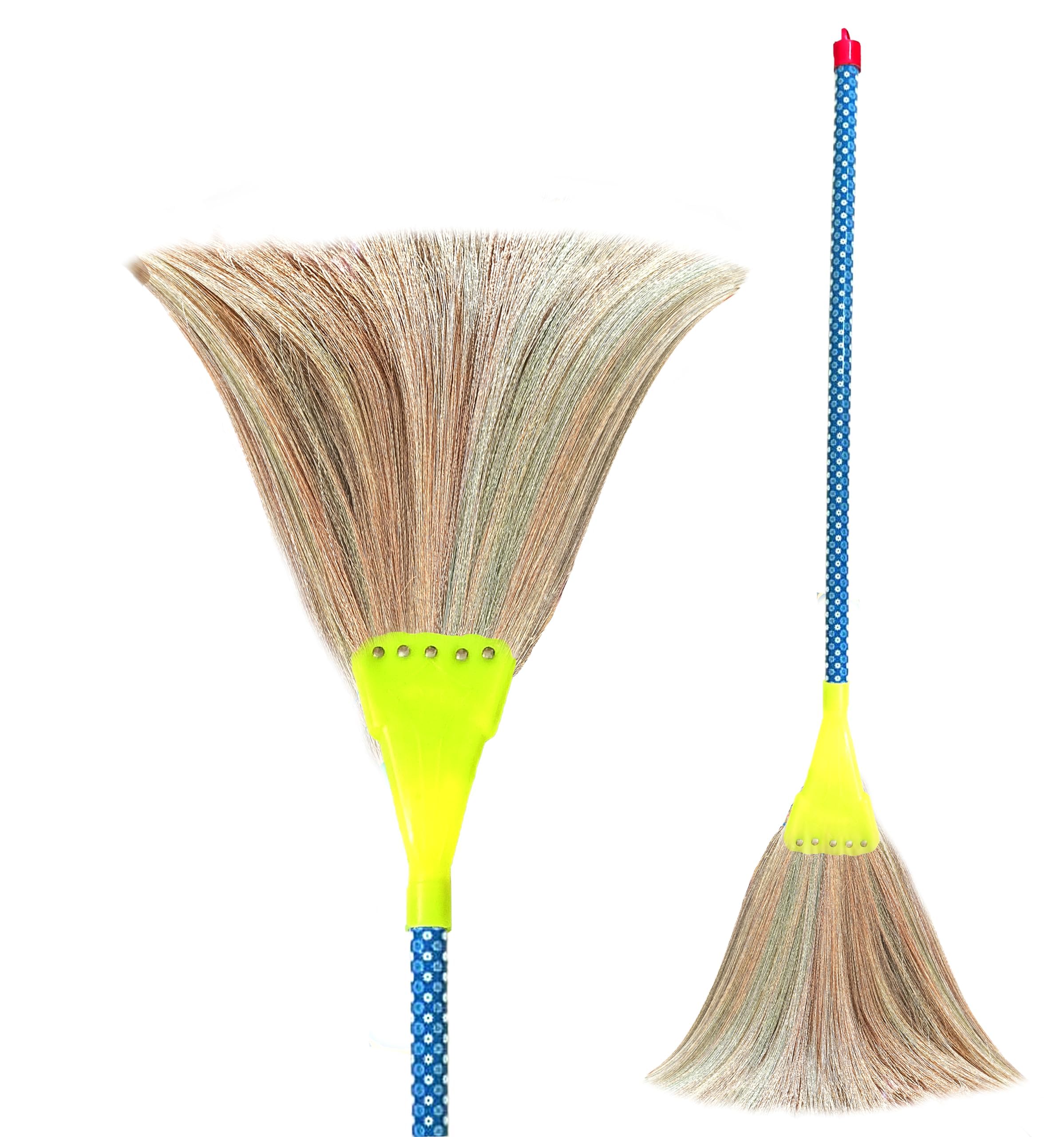 Indonesia Less Dust Grass Broom, Wooden Longhandle Jhadu for Home Cleaning (1) (1)