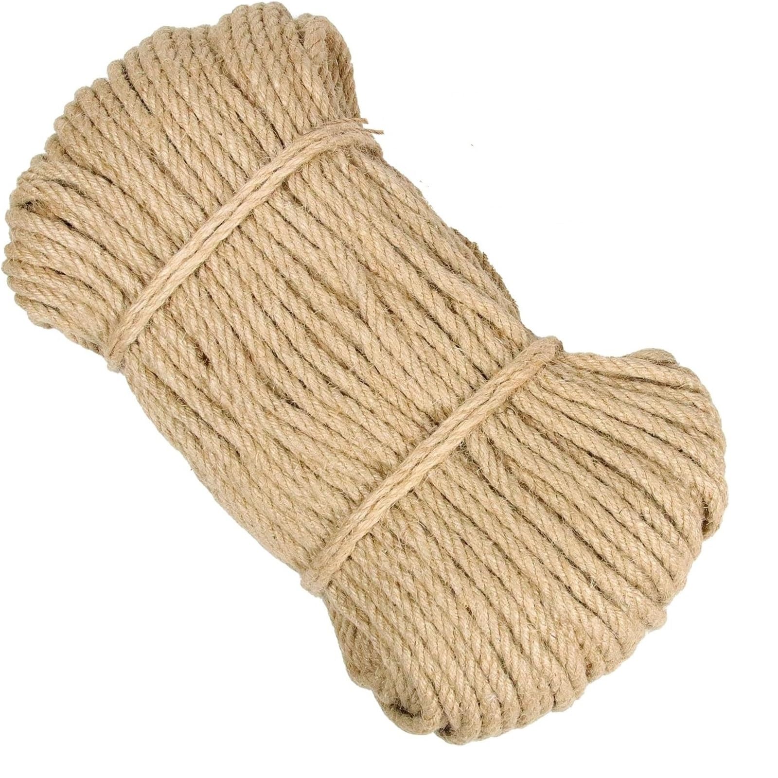50 m x 8 mm Jute-Seil, Kordel, DIY-Korb, Kratzen, handgefertigt, Verpackung, Gartenarbeit, Hochzeitsdekoration Für Camping Garten