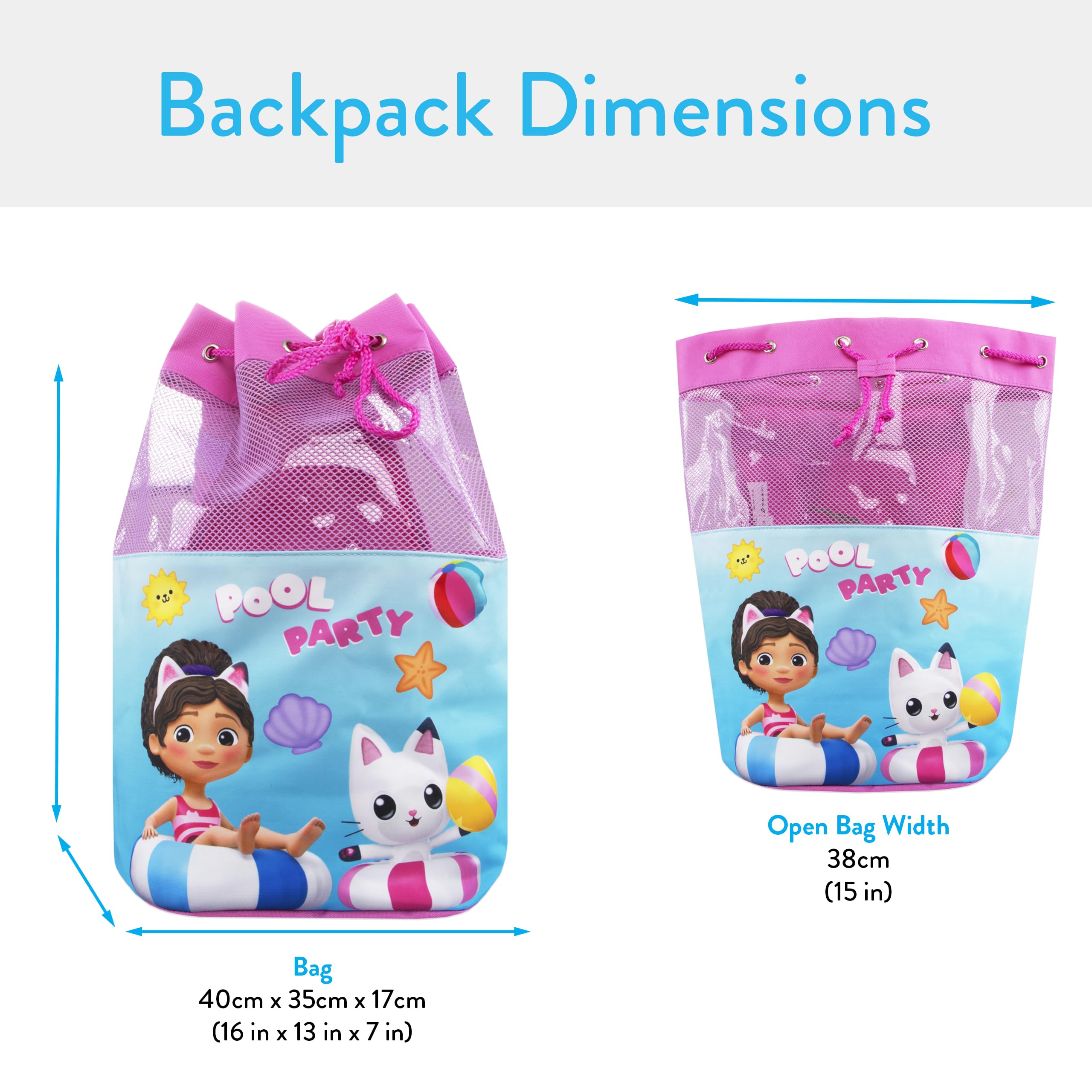DreamWorks La Casa Delle Bambole di Gabby Zaino | Zaino Piscina Bambina | Borsa da Bagno | Rosa