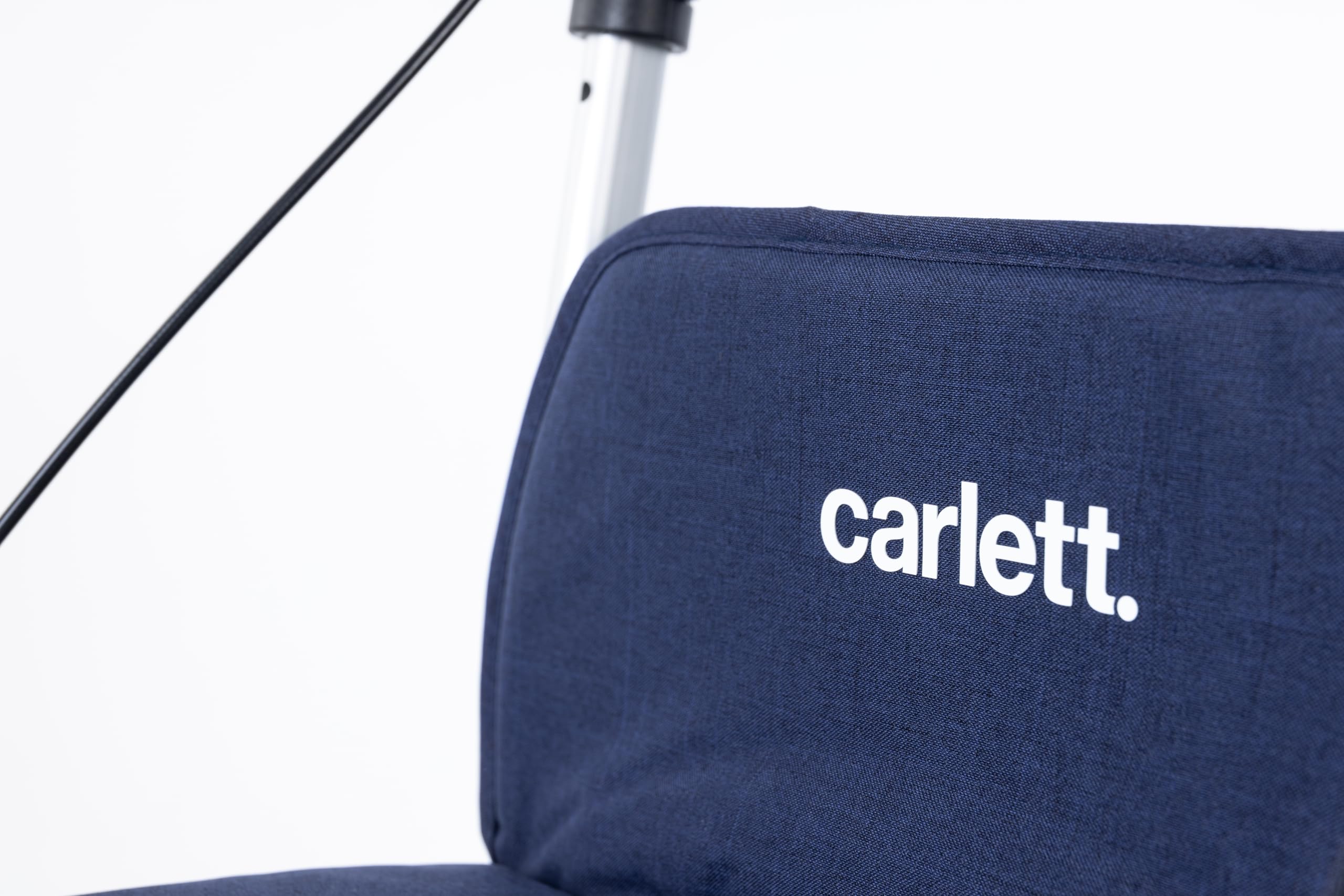 Carlett Déambulateur et Chariot avec Siège Intégré, Produit Médical Homologué UE, Poignée Réglable, Double Frein et Roues Réglables 3 Positions, Léger et Compact, Comfort Move, Bleue