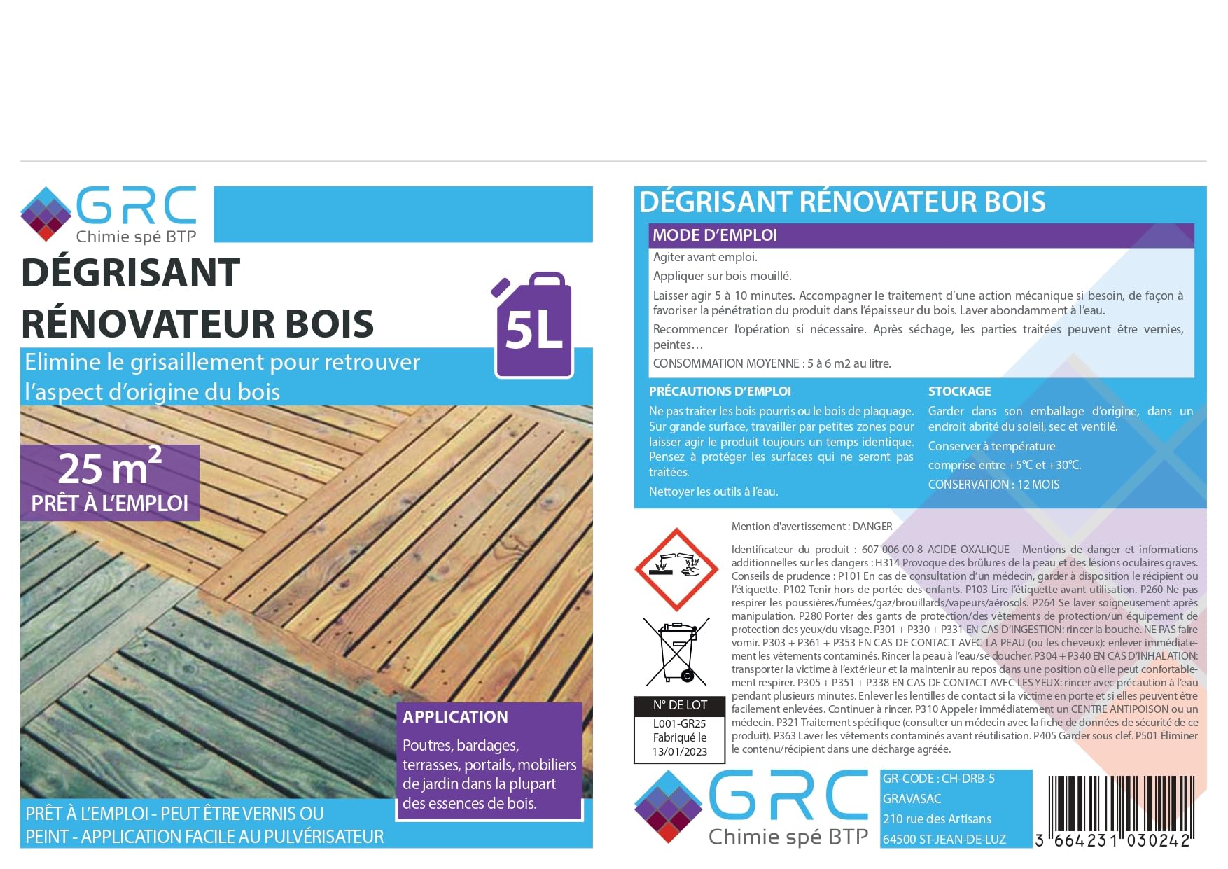 GRC – dégrisant Rinnovatore legno – 5L
