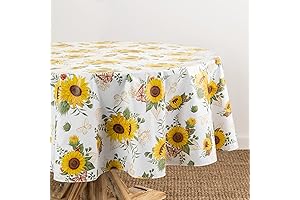 Elrene Home Fashions Heavy Duty Vinyl Tablecloth with Flannel Backing