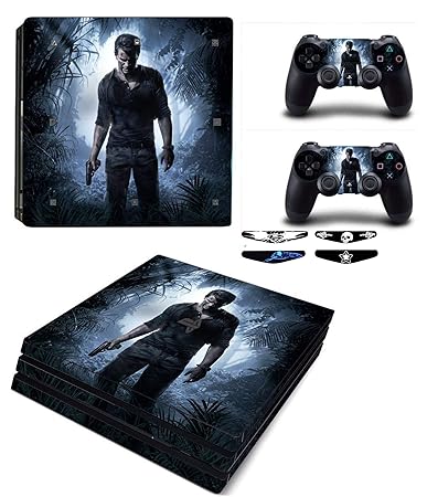 Elton Uncharted-4 Theme 3M Skin Sticker Cover for PS4 Pro Console and Controllers + 4 Led bar Decal
