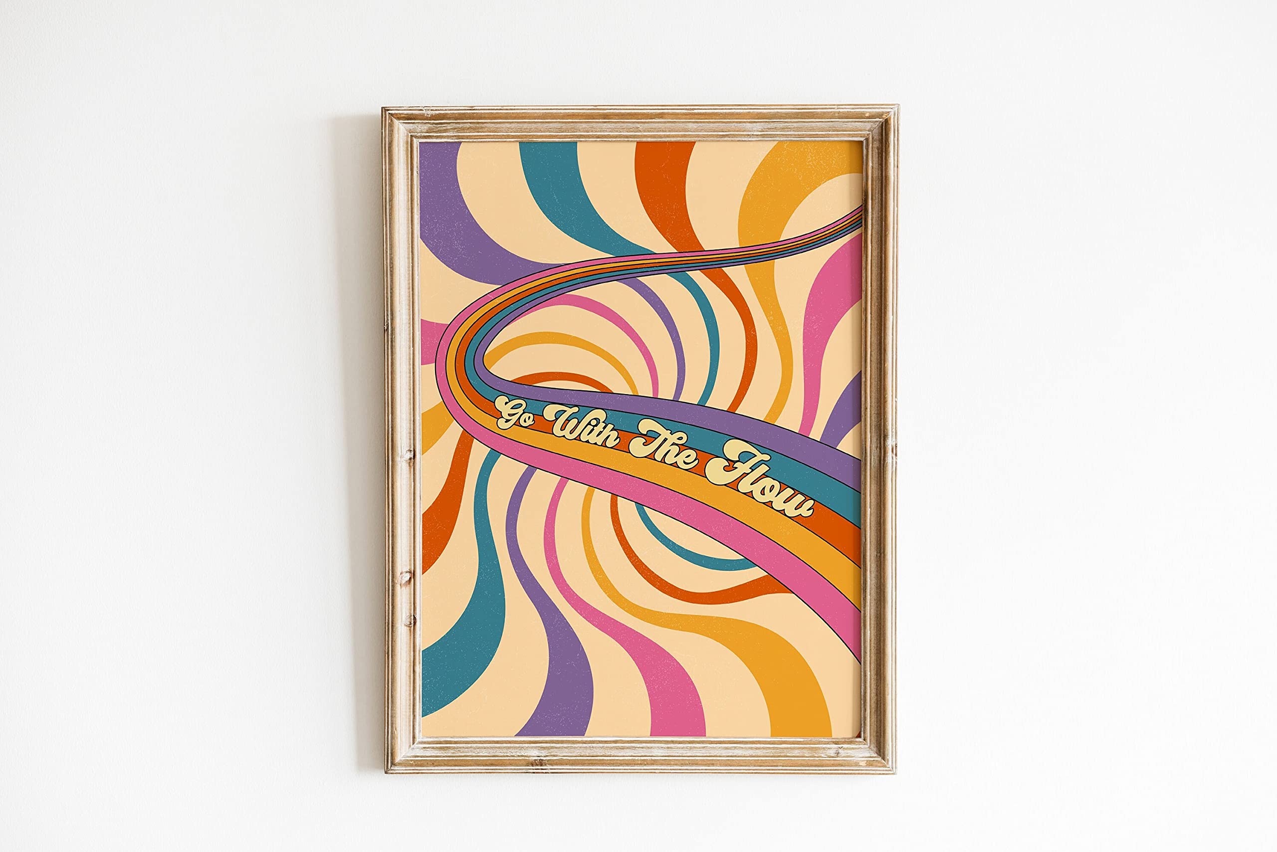 Psychedelic Art, 70s Home Decor, 70s Rainbow Poster, Hippie Poster