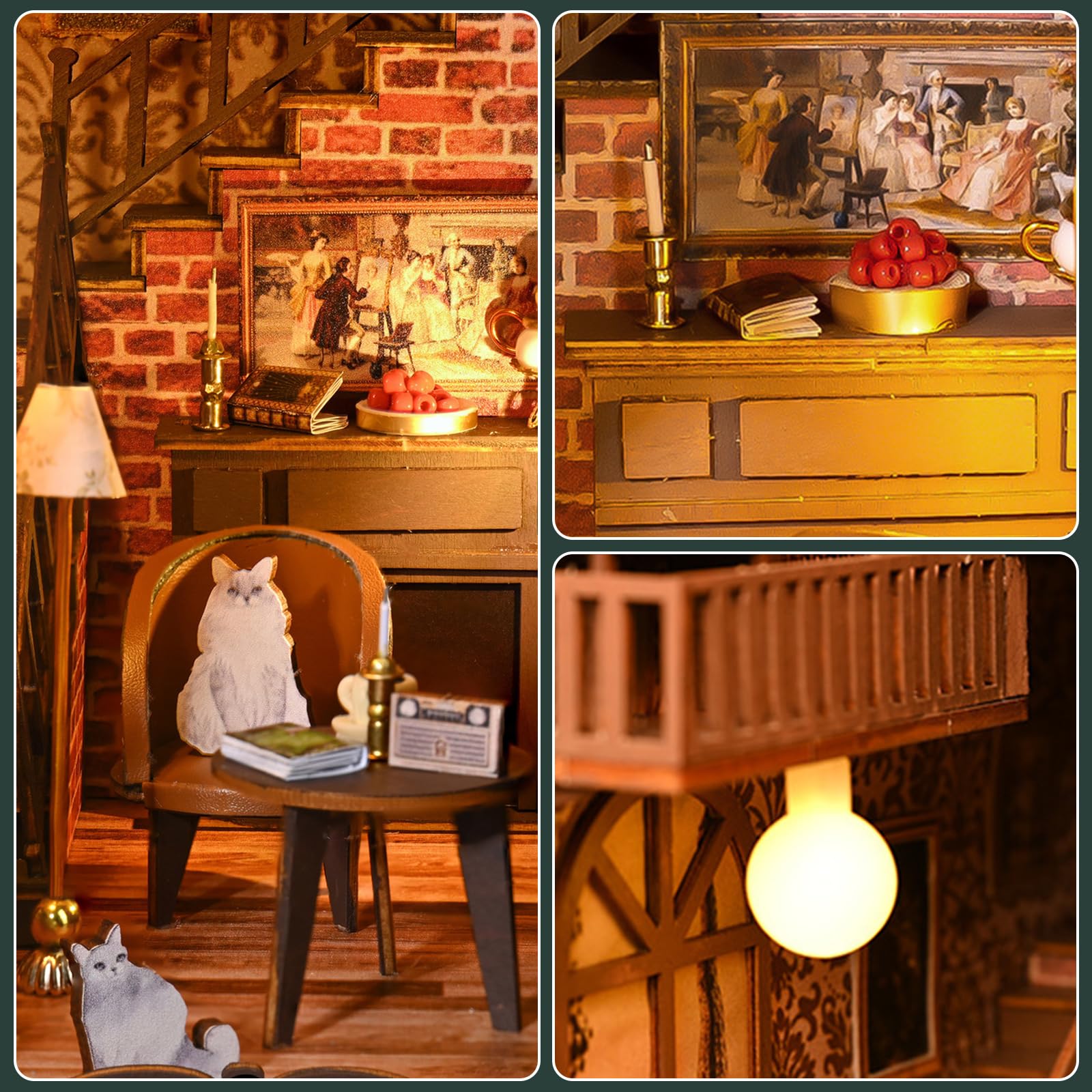 ドールハウス完成品オーダー。モダンなロフト Amazon.co.jp: Wyd DIYロフトApartメンズts木製ドールハウス